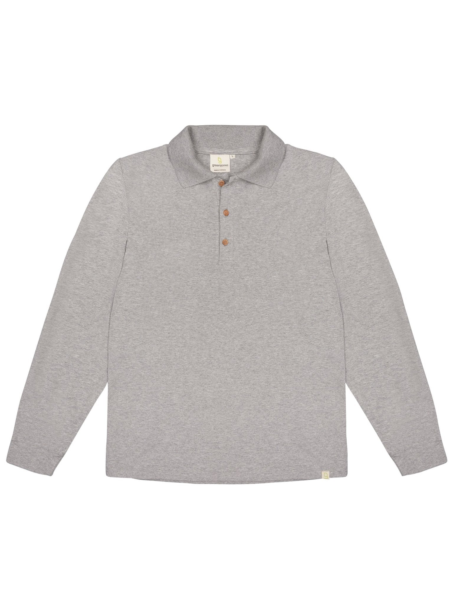 Herren Langarm - Shirt mit Polo - Kragen - greenjama - G208 - gr - S