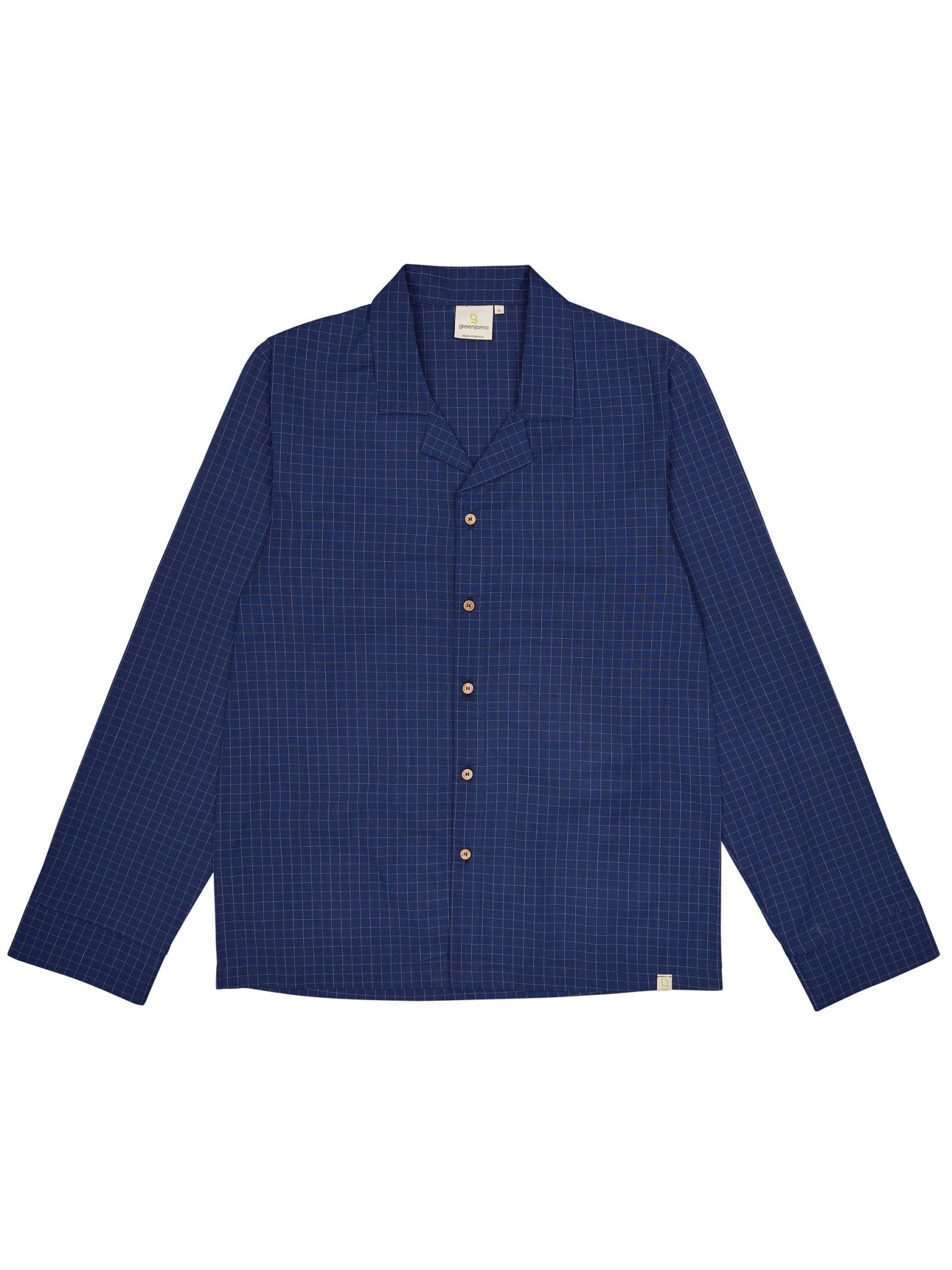 Herren Pyjama-Hemd mit dezentem Karo - greenjama - G206-ul-S