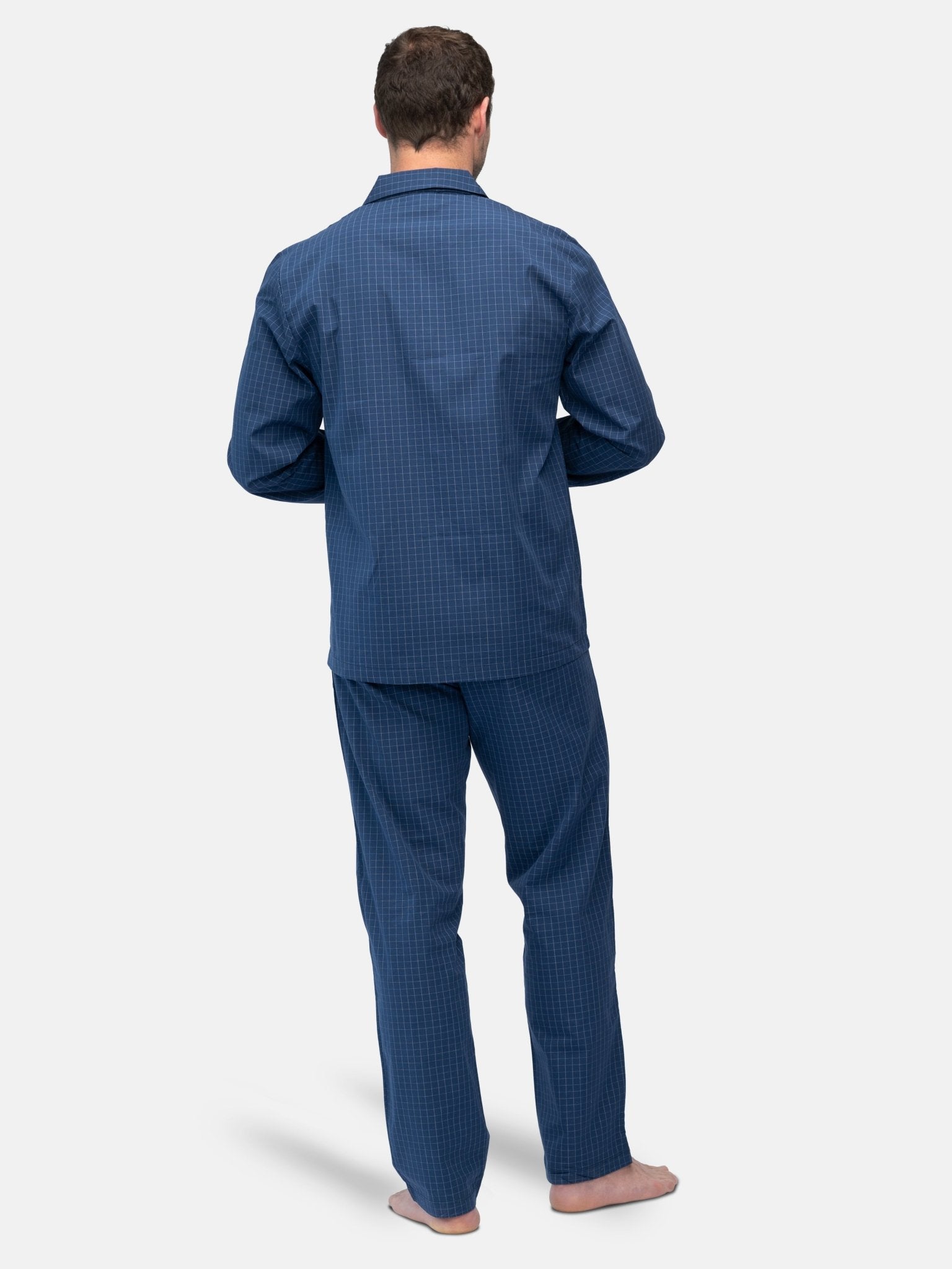 Herren Pyjama-Hemd mit dezentem Karo - greenjama - G206-ul-S