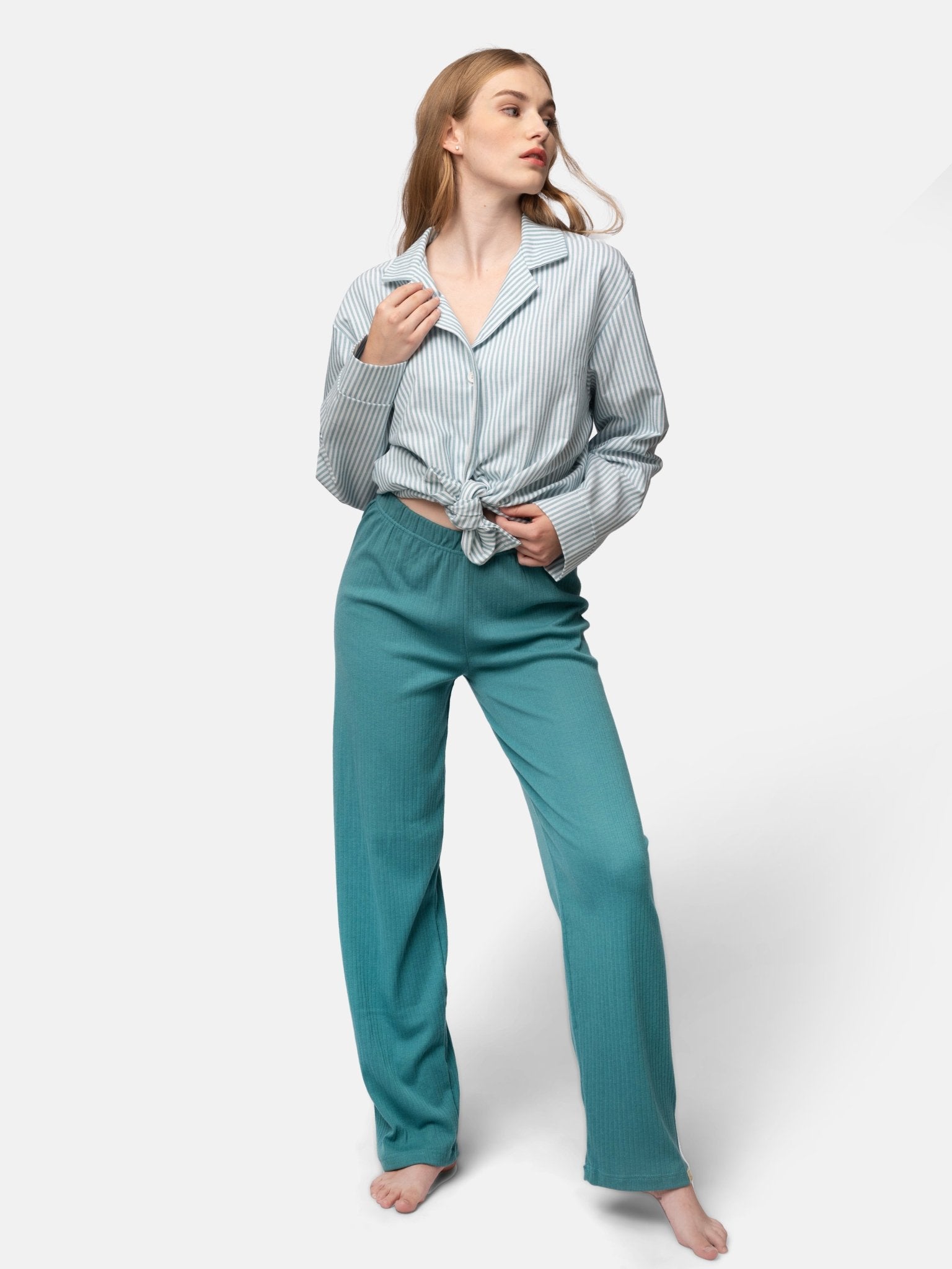 Lässige gerade Hose aus Derby-Rib - greenjama - G401-grp-36