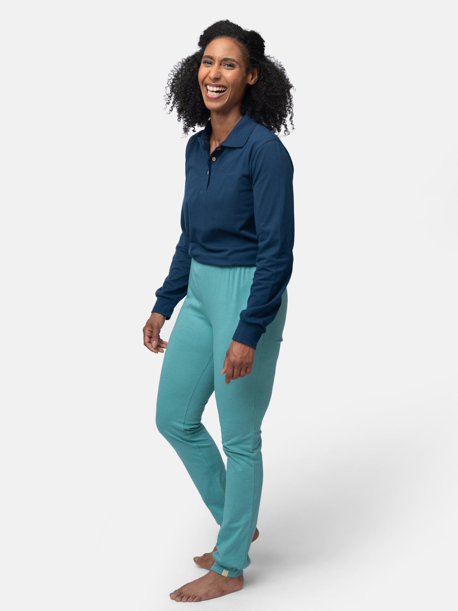 Hose mit Woll-Anteil und Bündchen - greenjama - G405-grp-36