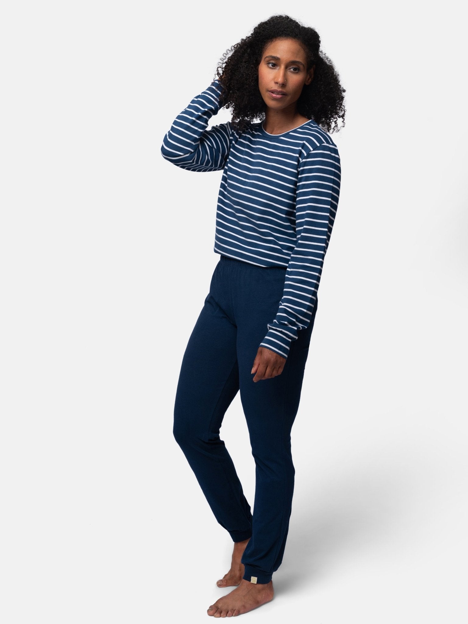 Elastische Jersey-Hose mit Bündchen - greenjama - G404-grp-36