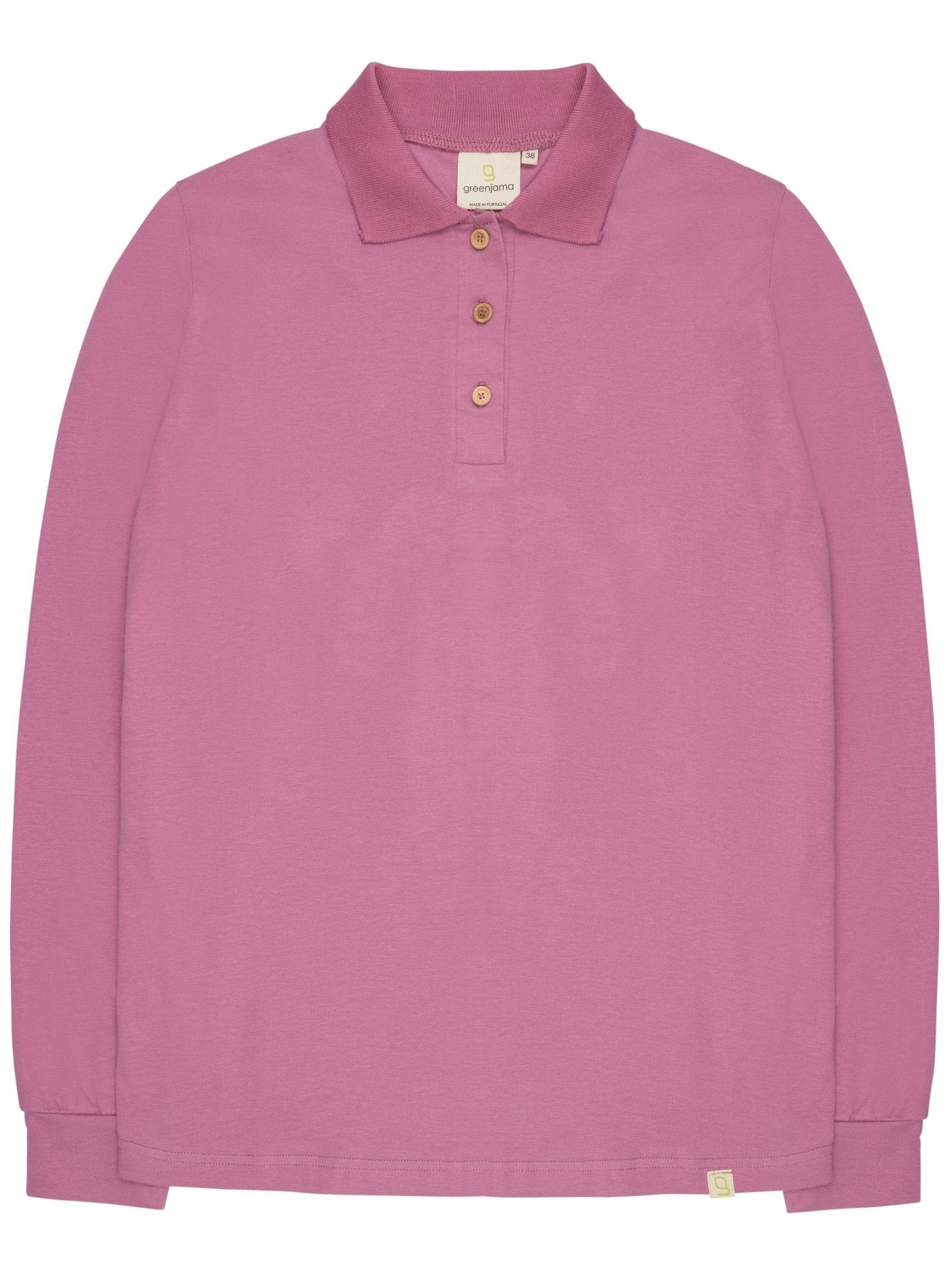 Weiches Langarm-Shirt mit Polo-Kragen - greenjama - G203-grp-36