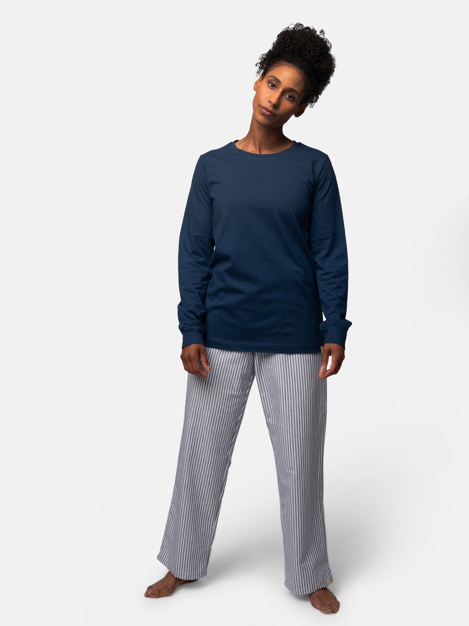 Langarm-Shirt mit Woll-Anteil und Bündchen - greenjama - G204-grp-36