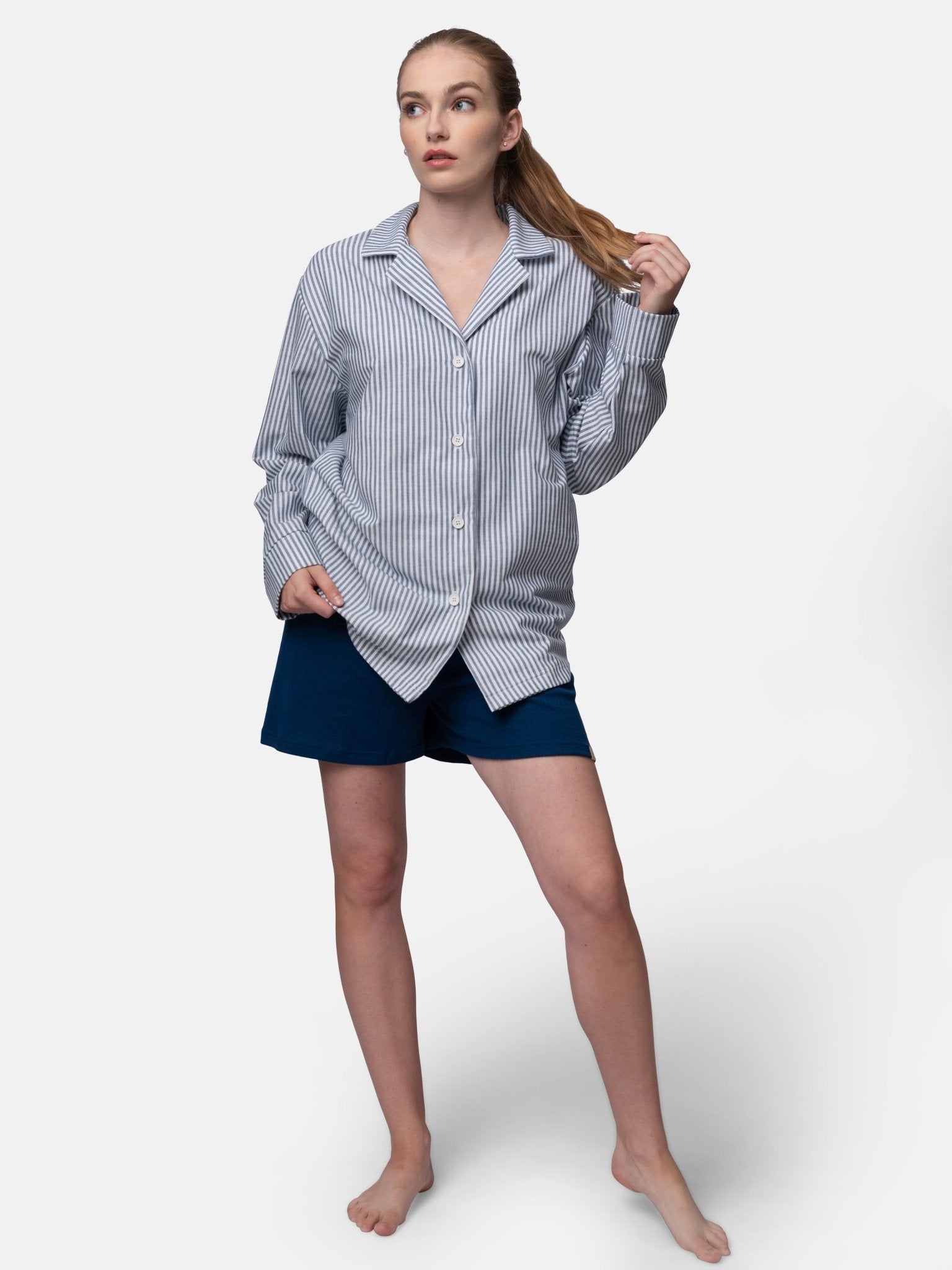 Pyjama-Hemd mit Streifen - greenjama - G205-grp-36