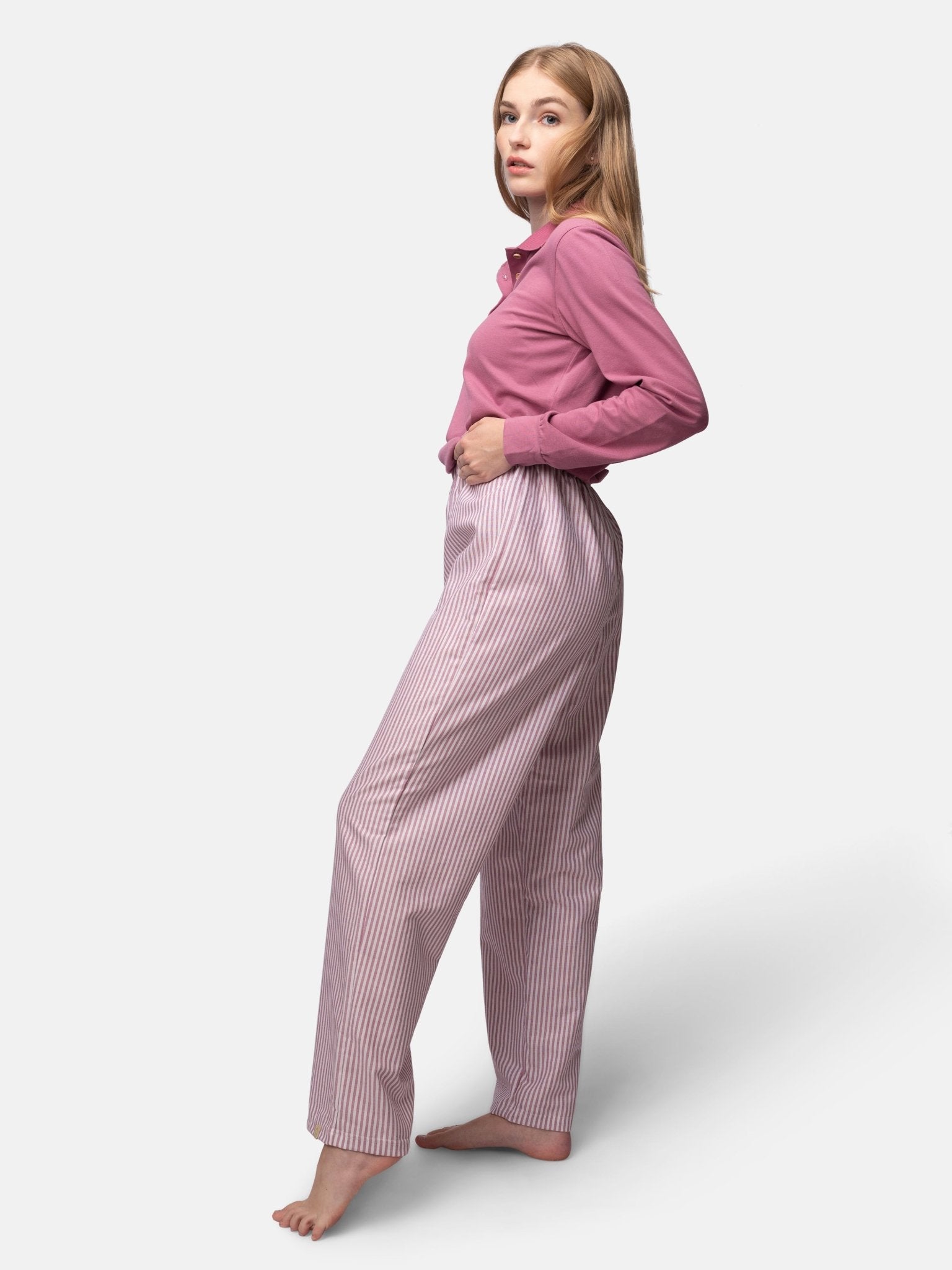 Weiche Pyjama-Hose mit Streifen - greenjama - G407-grp-36