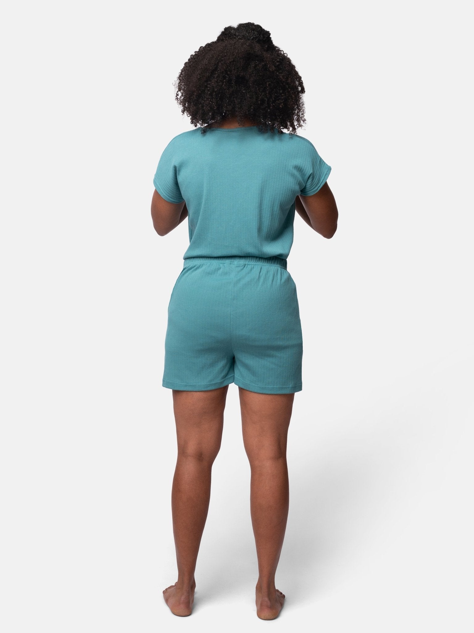 Elastische Short aus Derby-Rib - greenjama - G400-grp-36