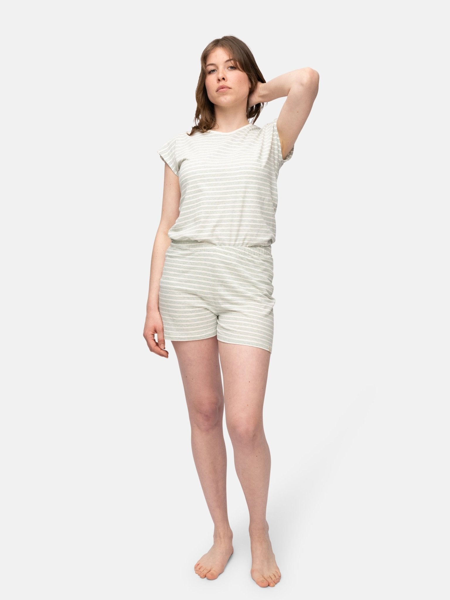 Lässige Short mit Leinen-Anteil - greenjama - G413-air-36