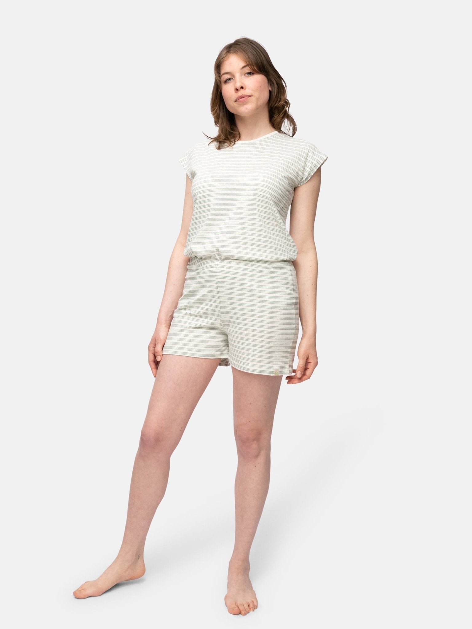 Lässige Short mit Leinen-Anteil - greenjama - G413-air-36