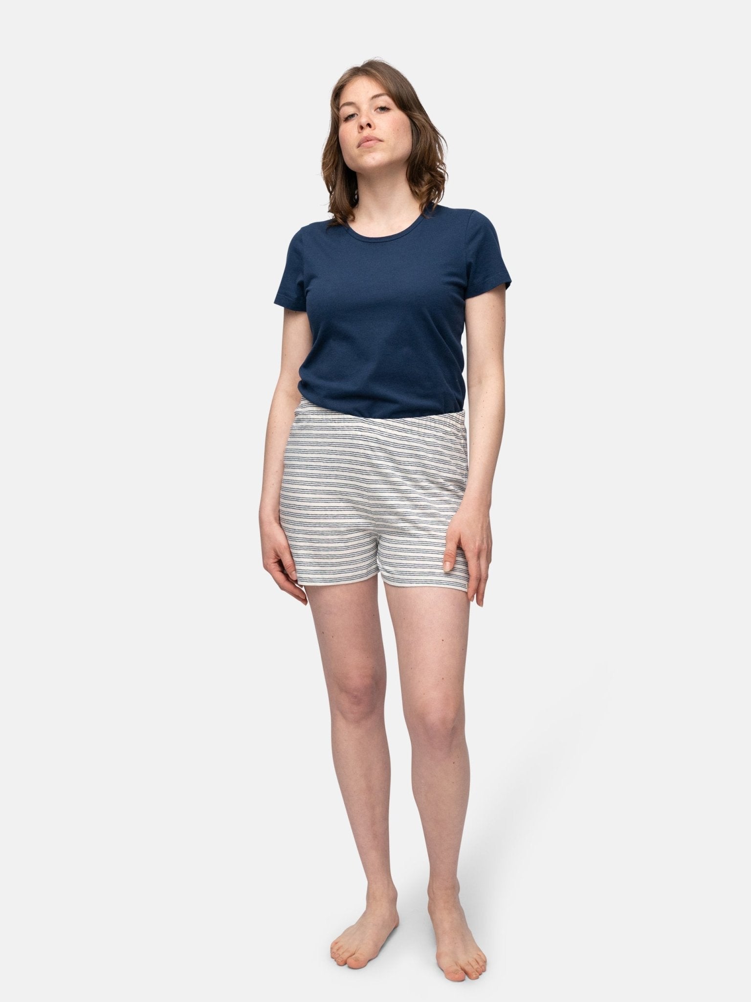 Lässige Short mit Leinen-Anteil - greenjama - G413-air-36