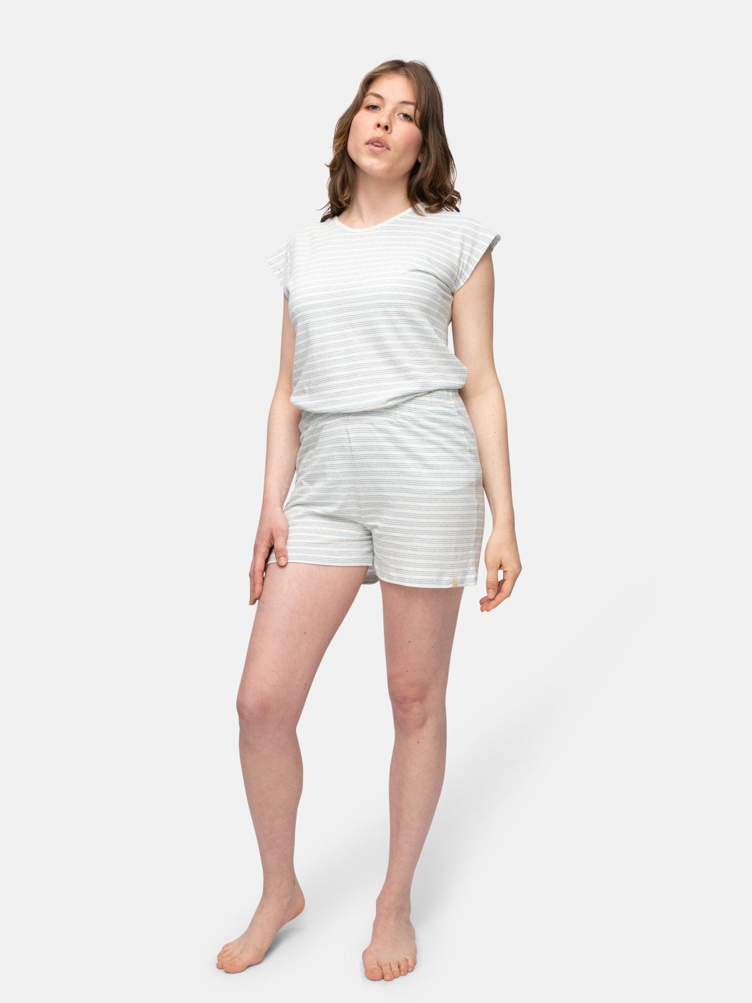 Lässige Short mit Leinen-Anteil - greenjama - G413-air-36