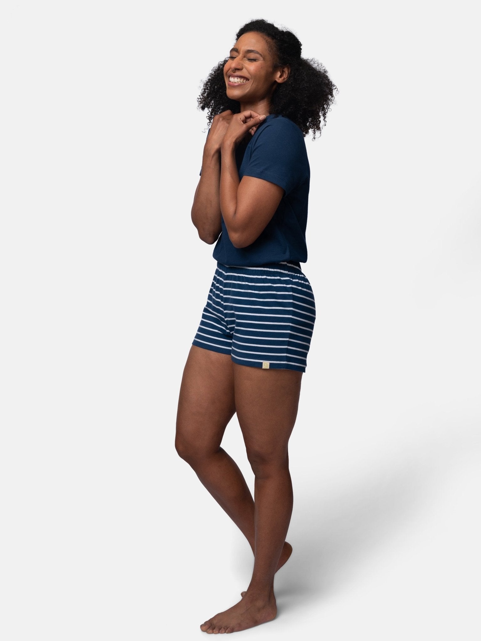 Shorts Ringel aus weichem Jersey - greenjama - G403-grp-36