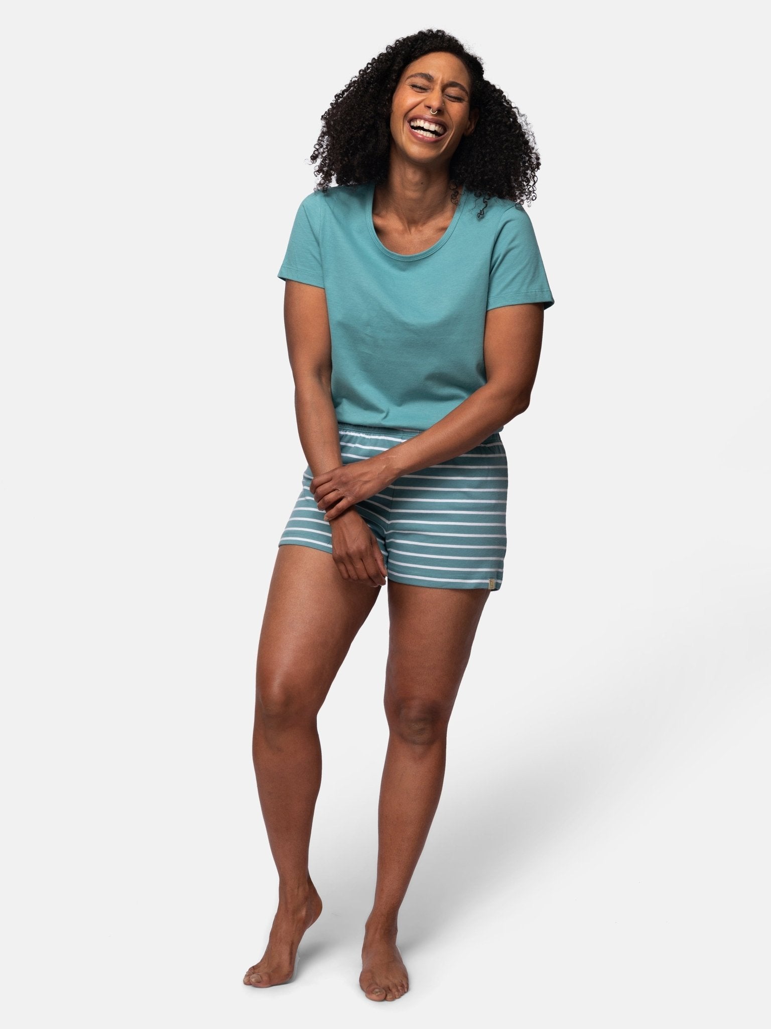 Shorts Ringel aus weichem Jersey - greenjama - G403-grp-36