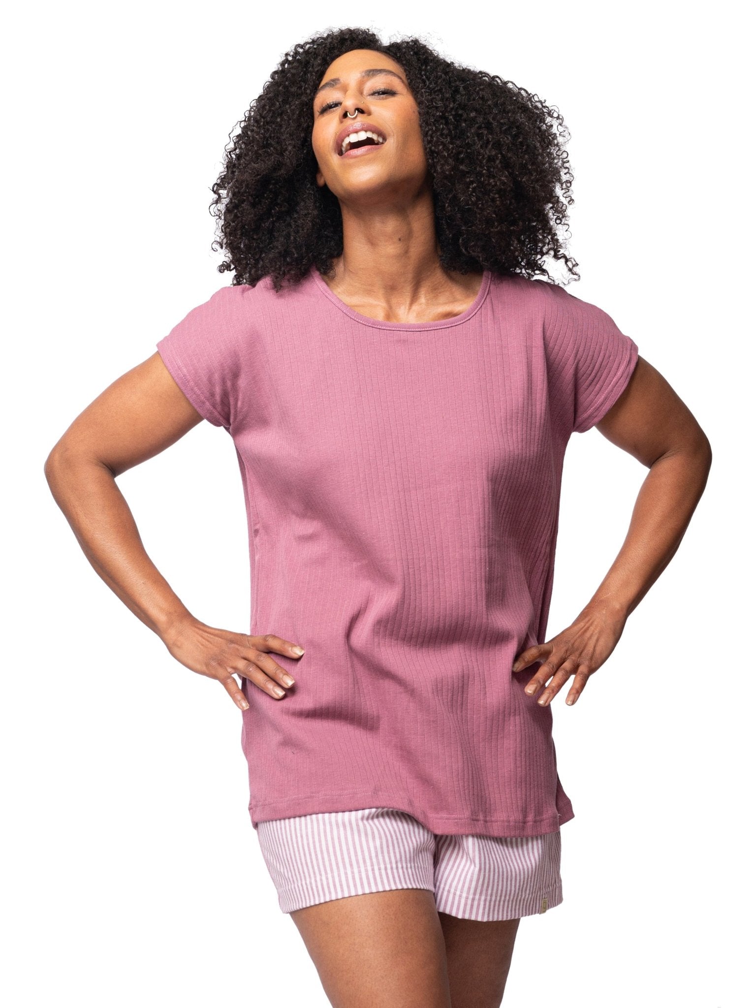 Lässiges T-Shirt aus Derby-Rib - greenjama - G100-grp-36