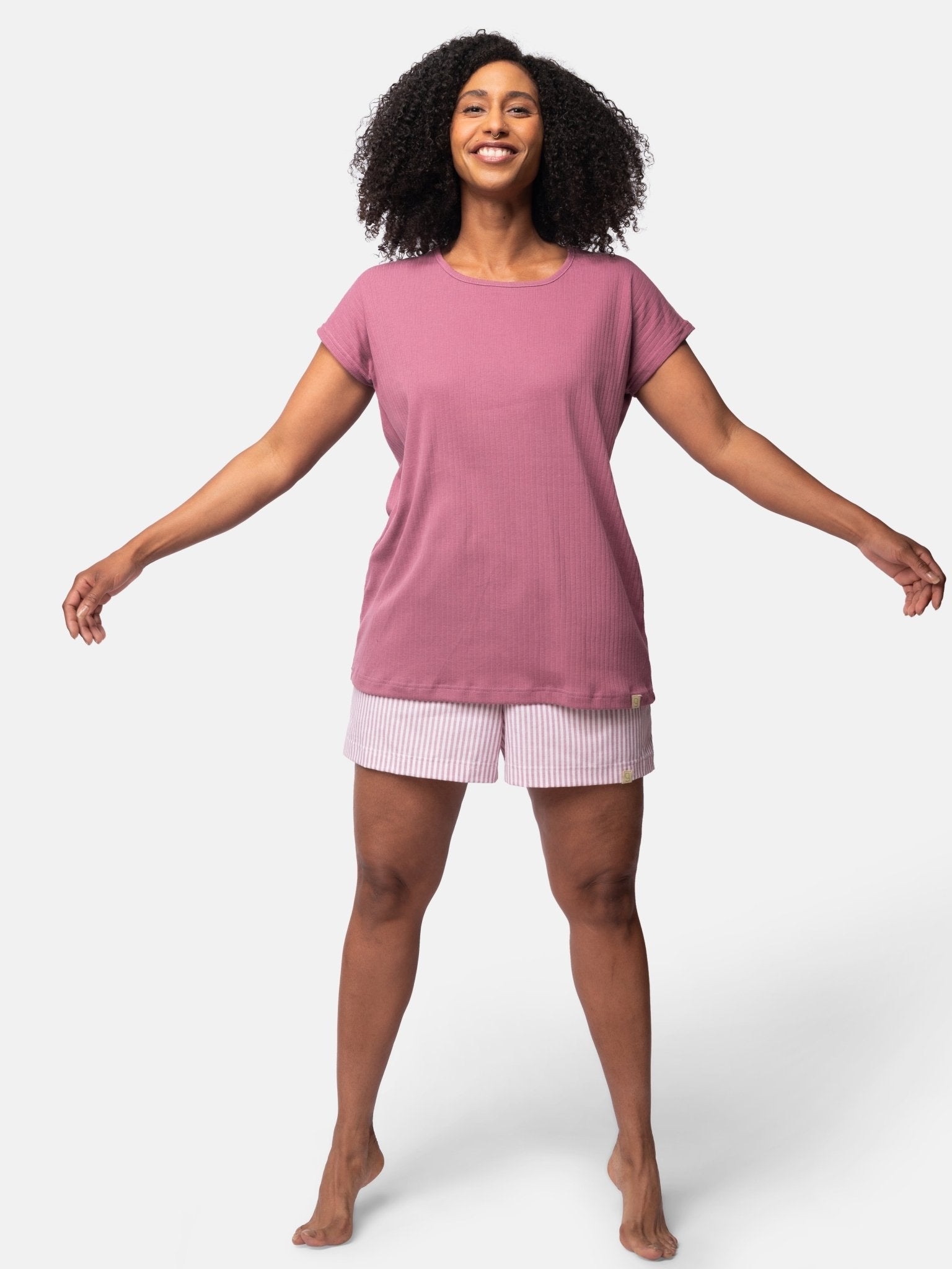 Lässiges T-Shirt aus Derby-Rib - greenjama - G100-grp-36