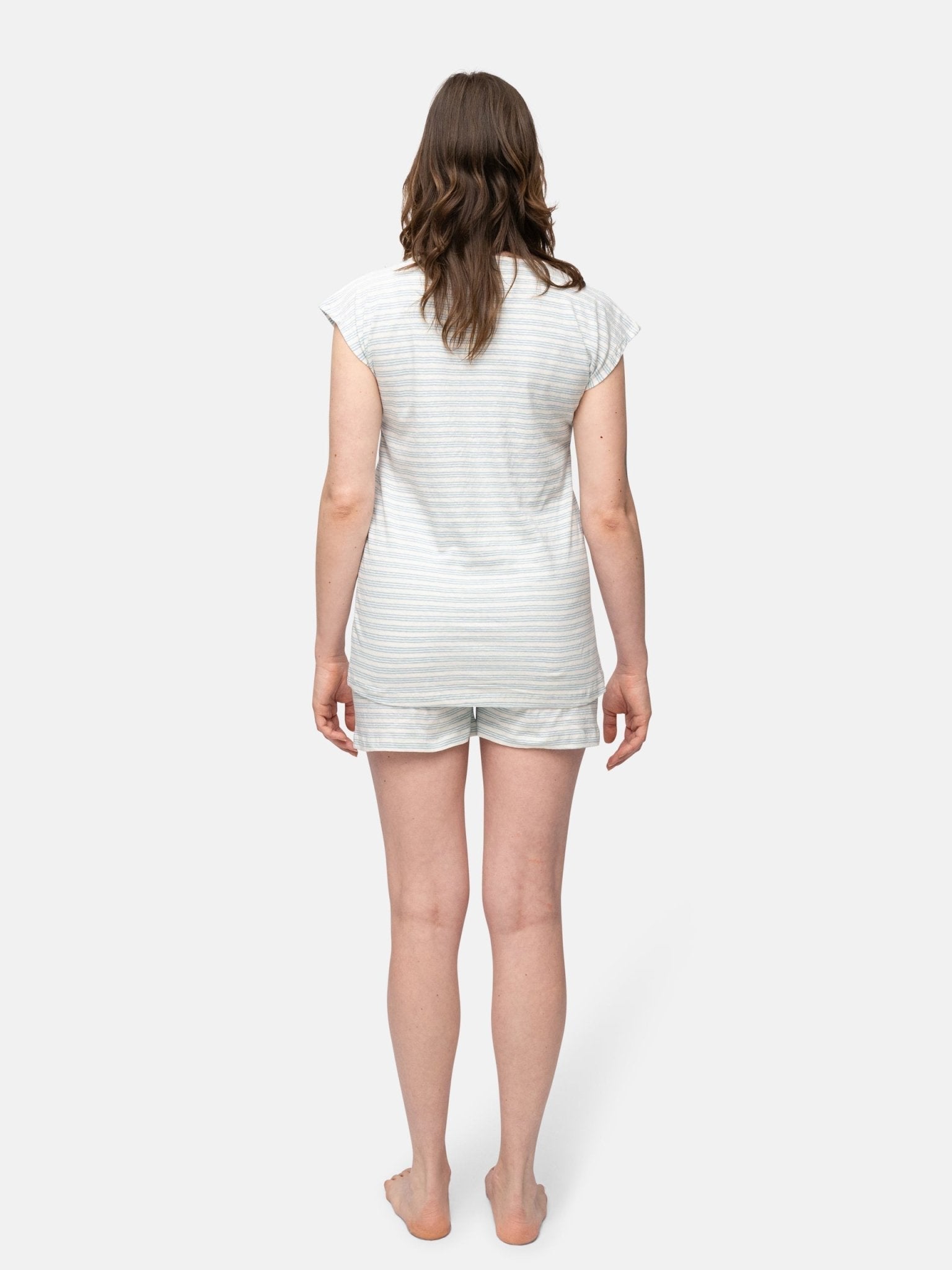 Geringeltes T-Shirt mit Leinen-Anteil - greenjama - G104-air-36