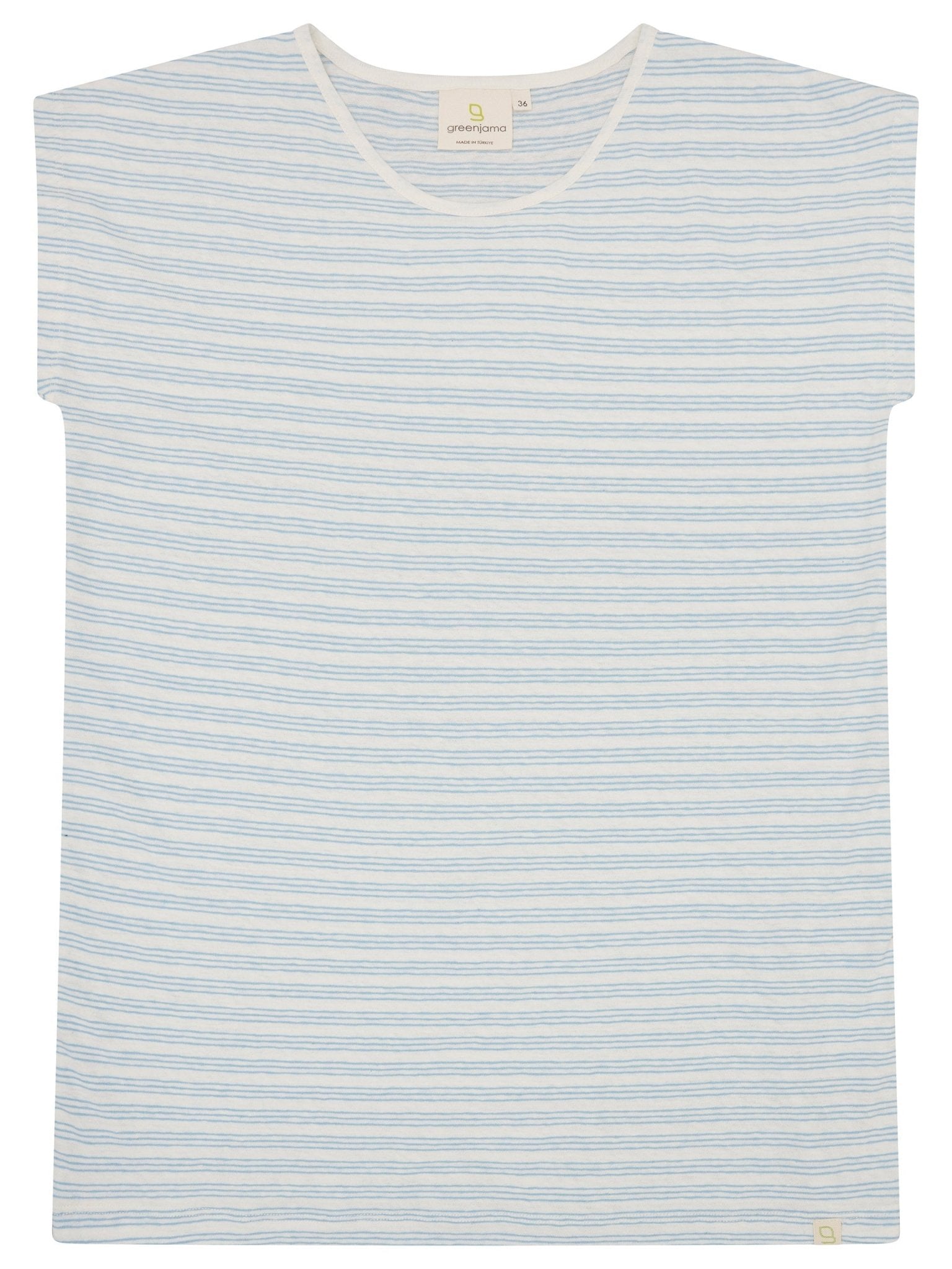 Geringeltes T-Shirt mit Leinen-Anteil - greenjama - G104-air-36