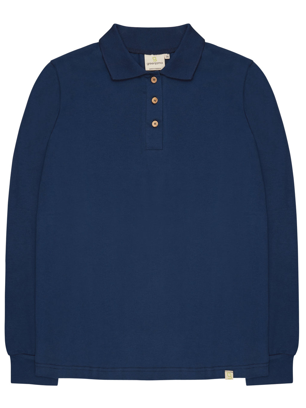 Long-sleeved shirt with polo collar