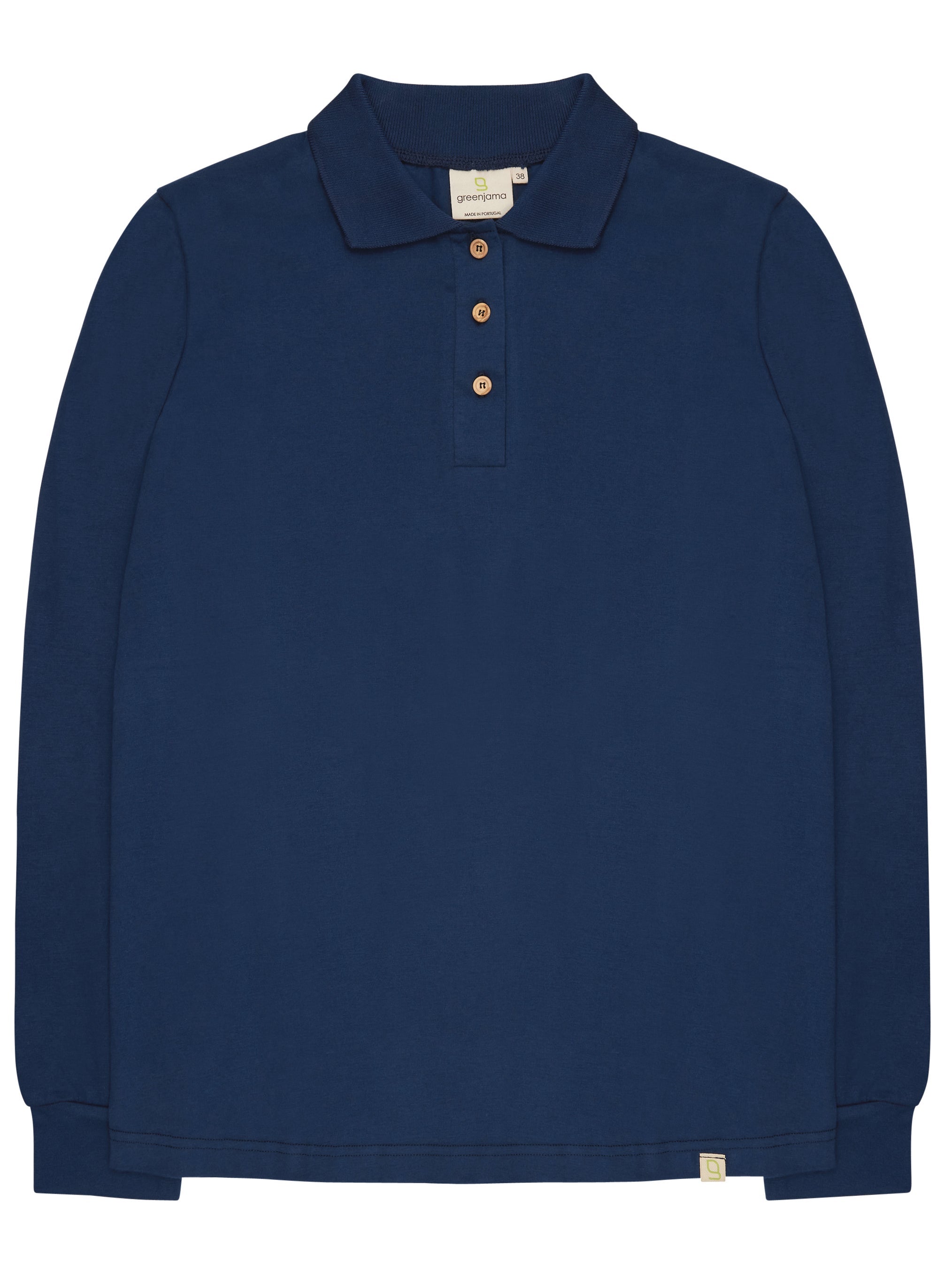 Long-sleeved shirt with polo collar