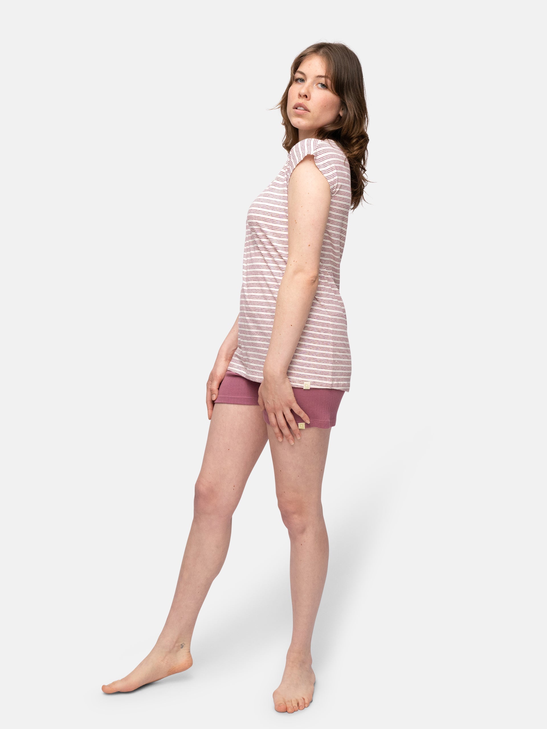 T-shirt with linen content