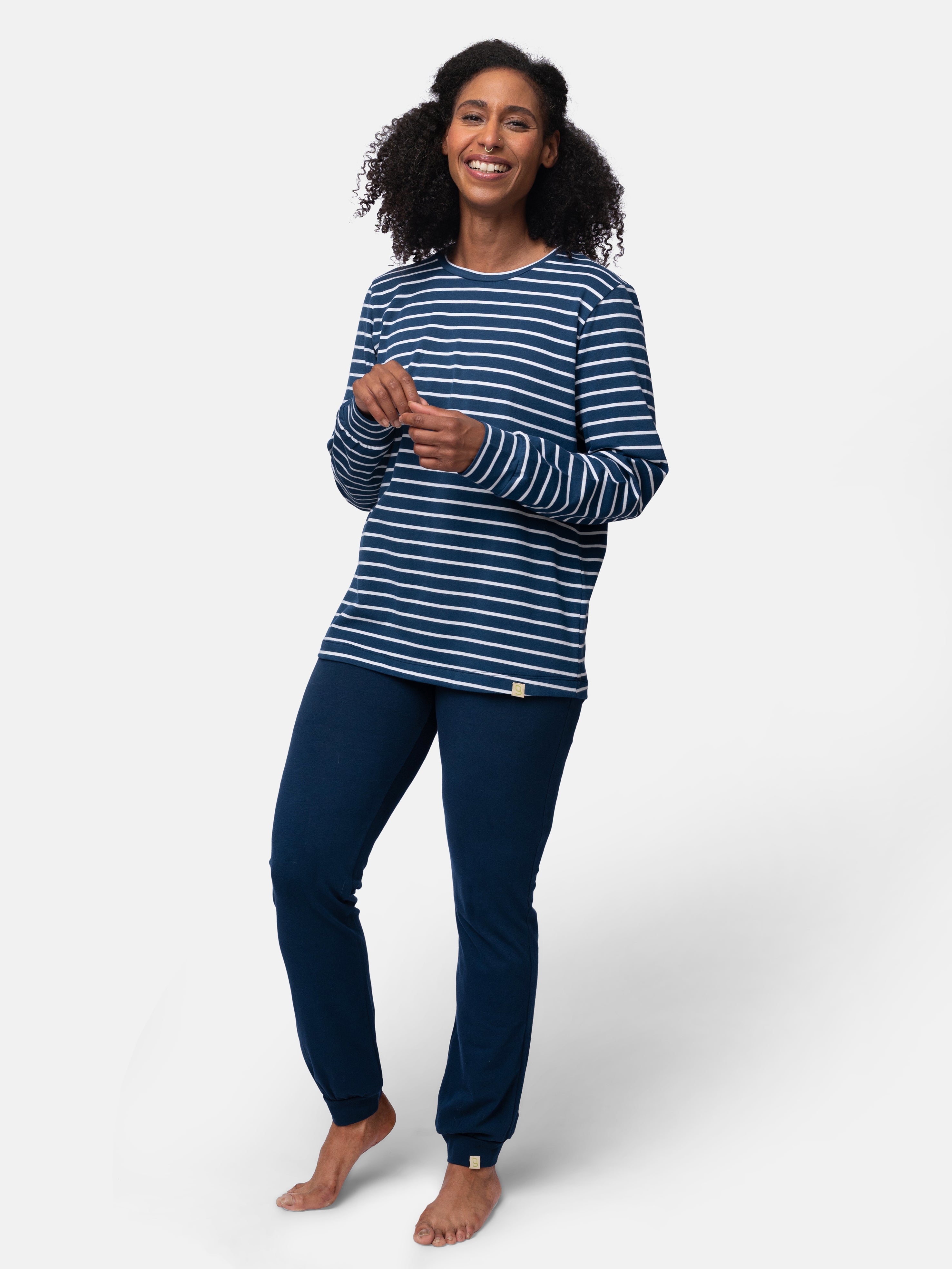 Long-sleeved striped shirt