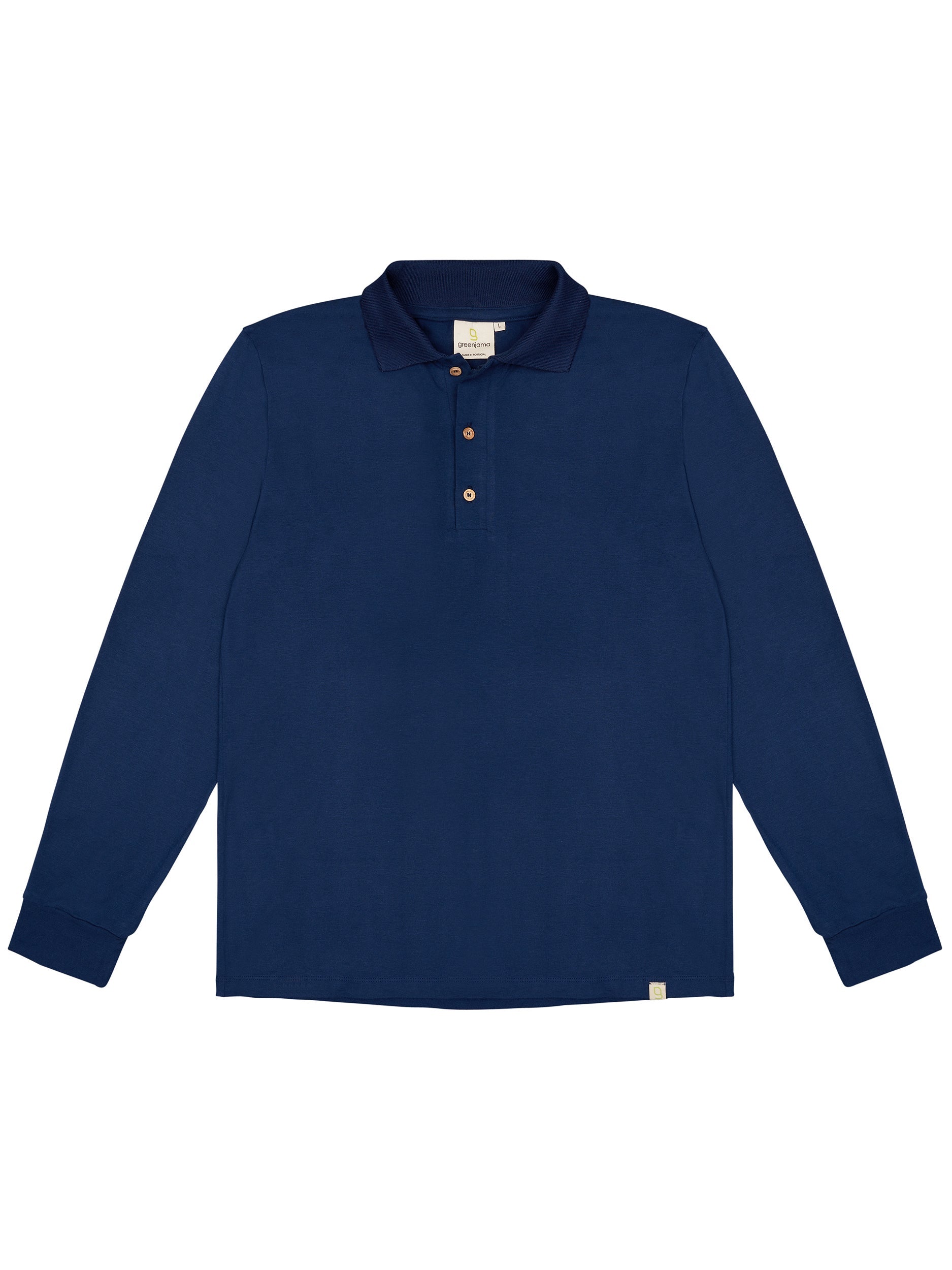 Men's long-sleeved shirt with polo collar