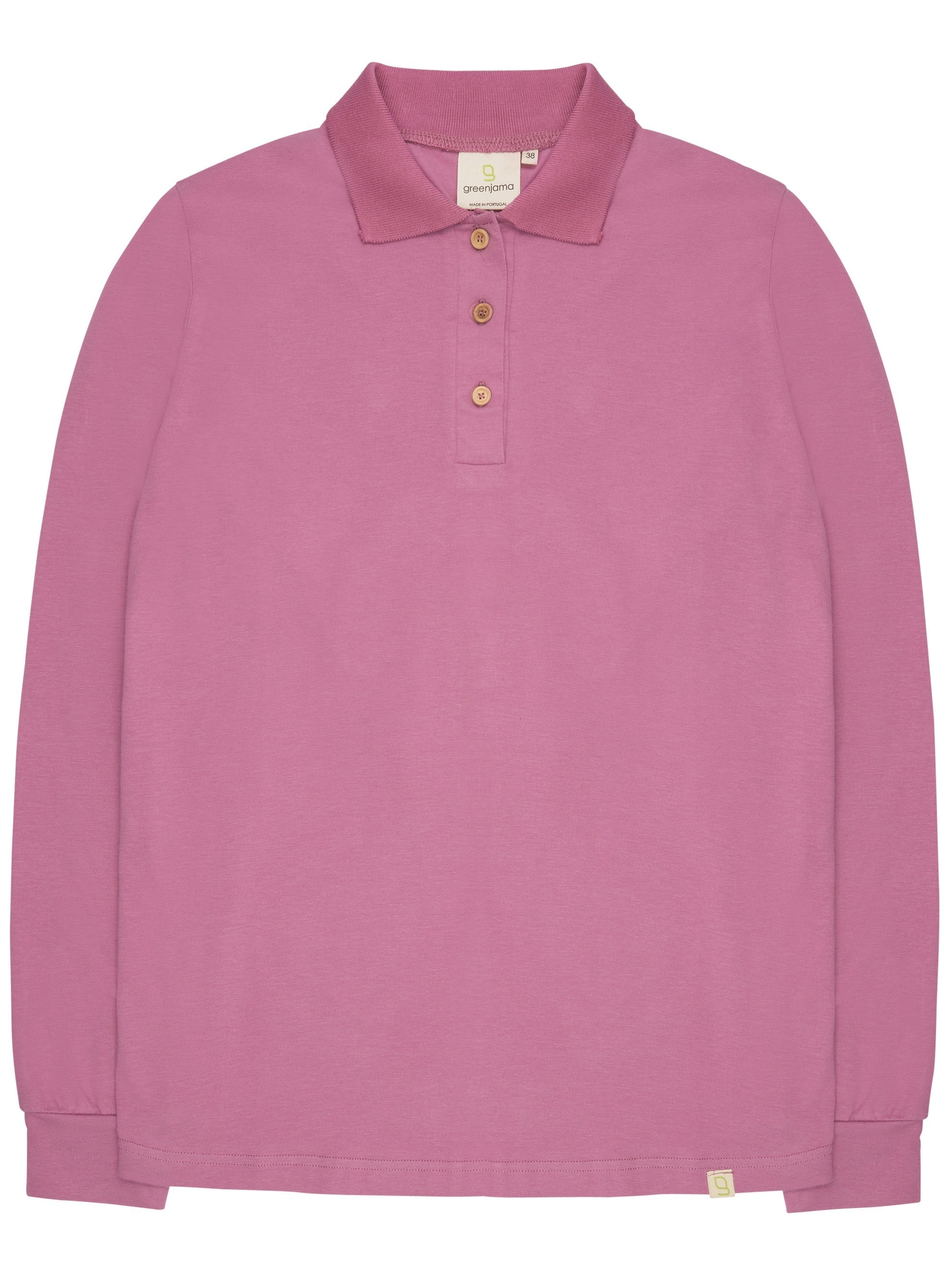 Long-sleeved shirt with polo collar