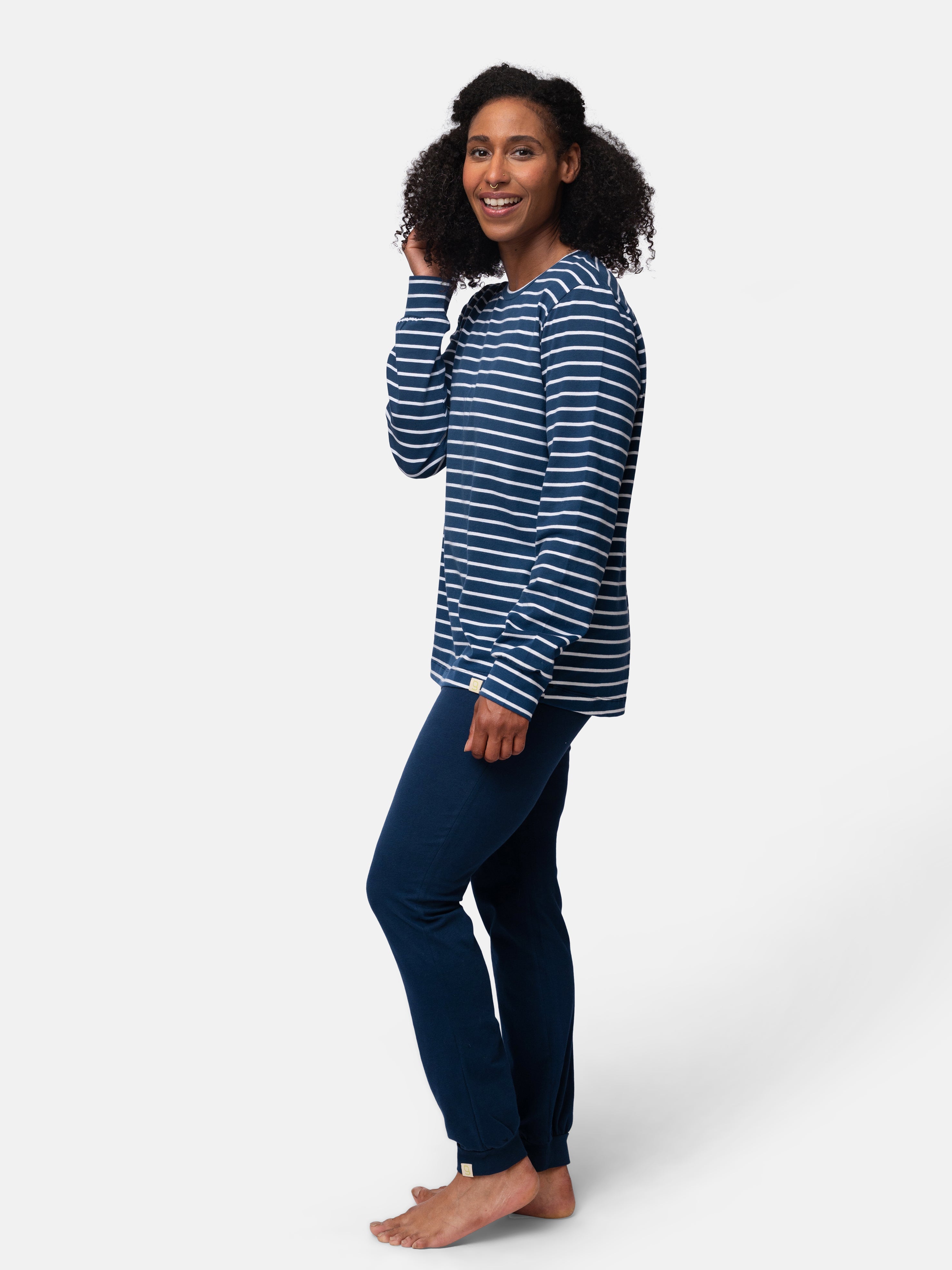 Long-sleeved striped shirt