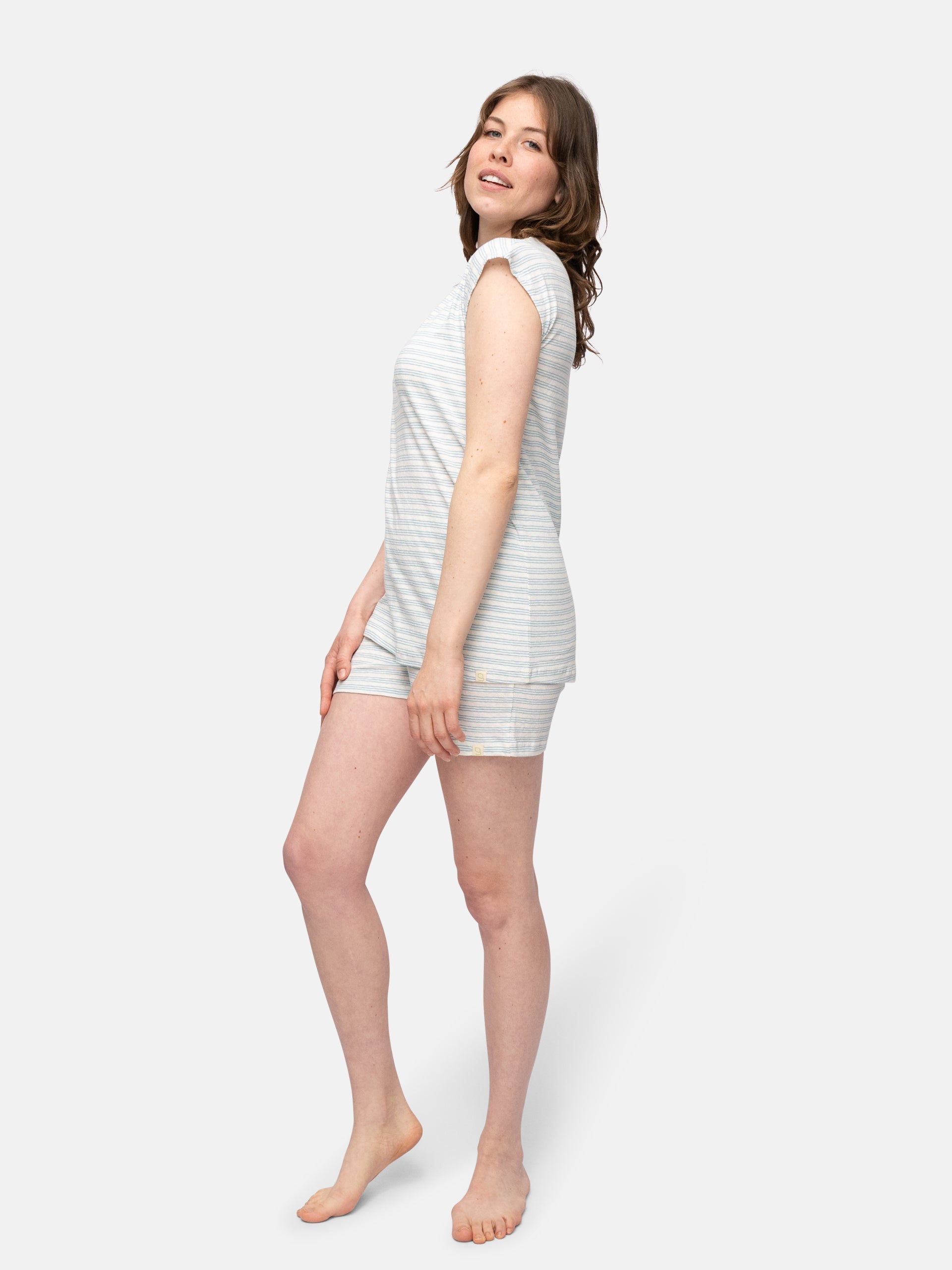 T-shirt with linen content