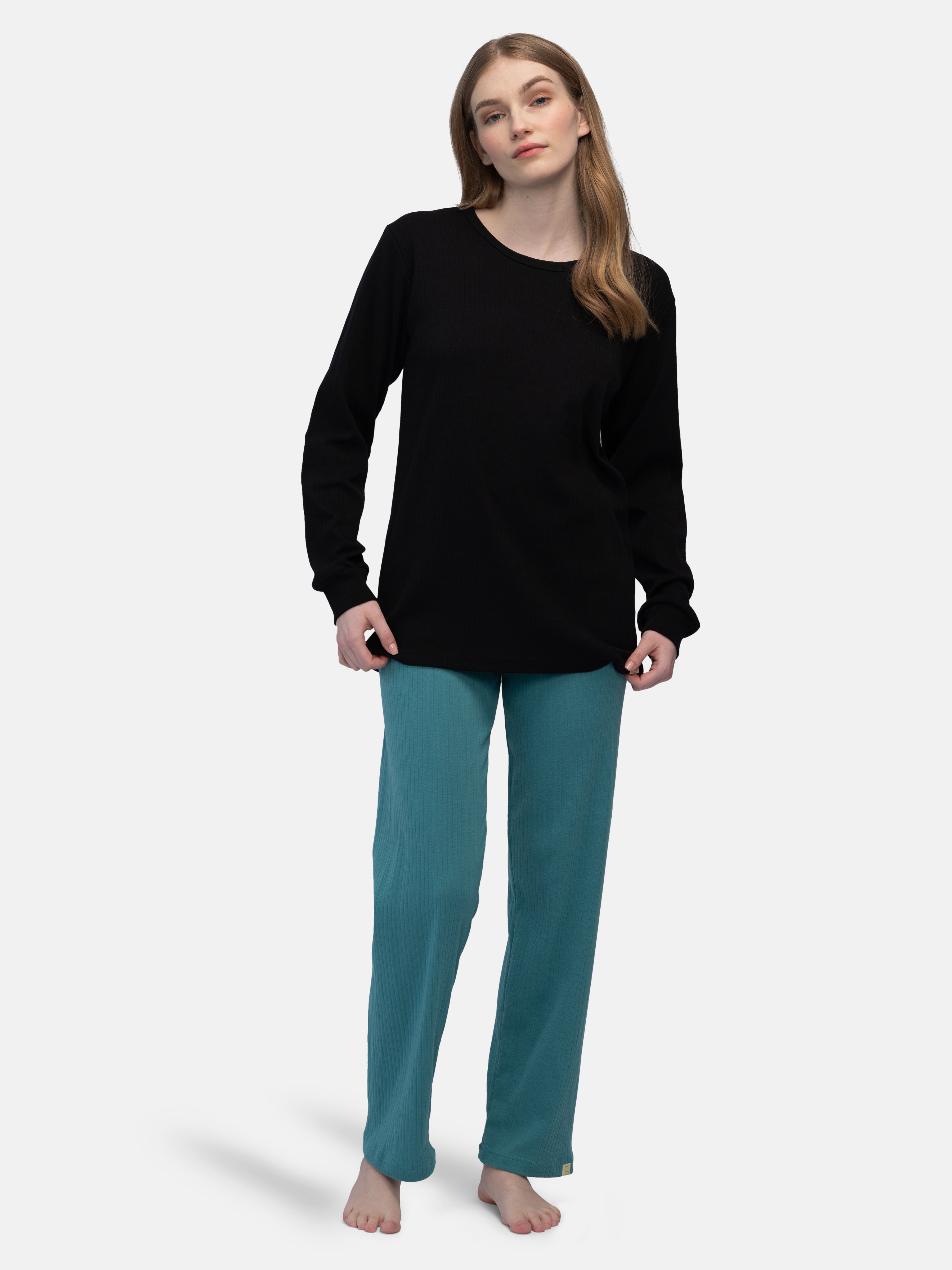 Long-sleeved shirt made of Derby rib