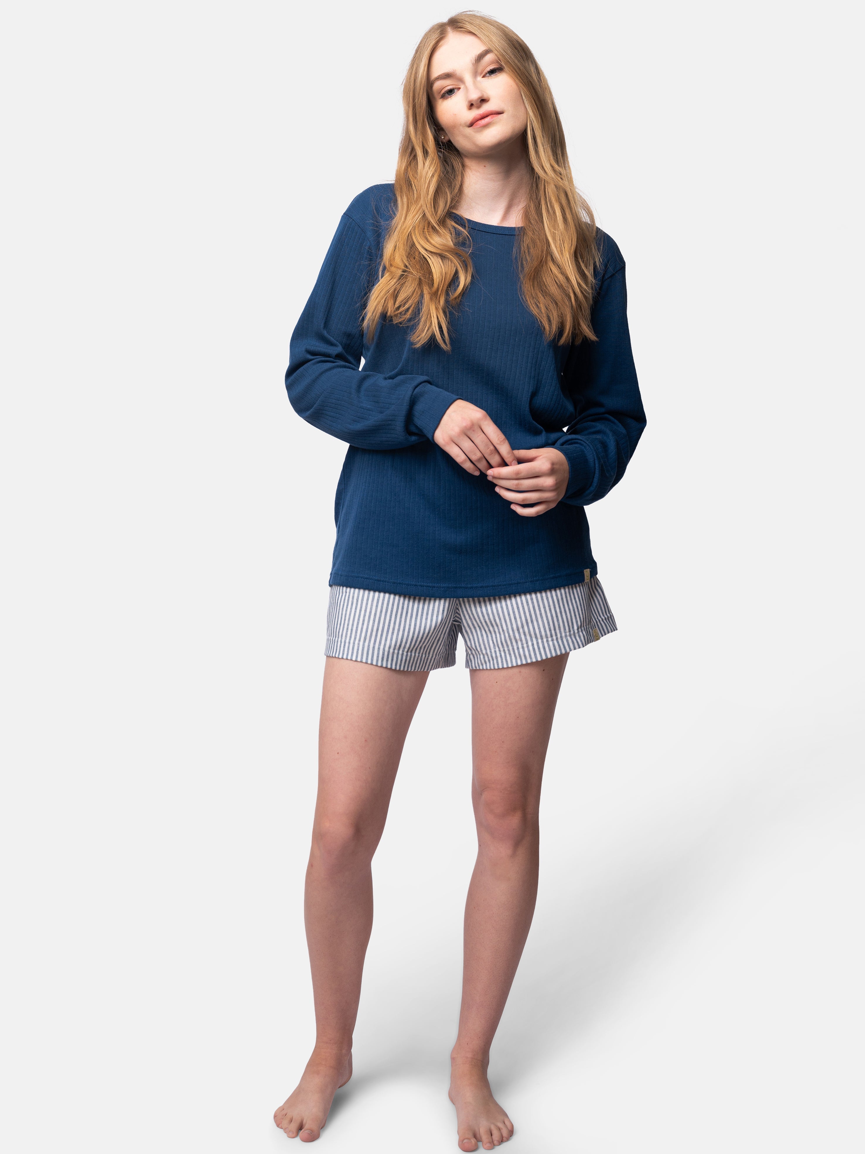 Long-sleeved shirt made of Derby rib