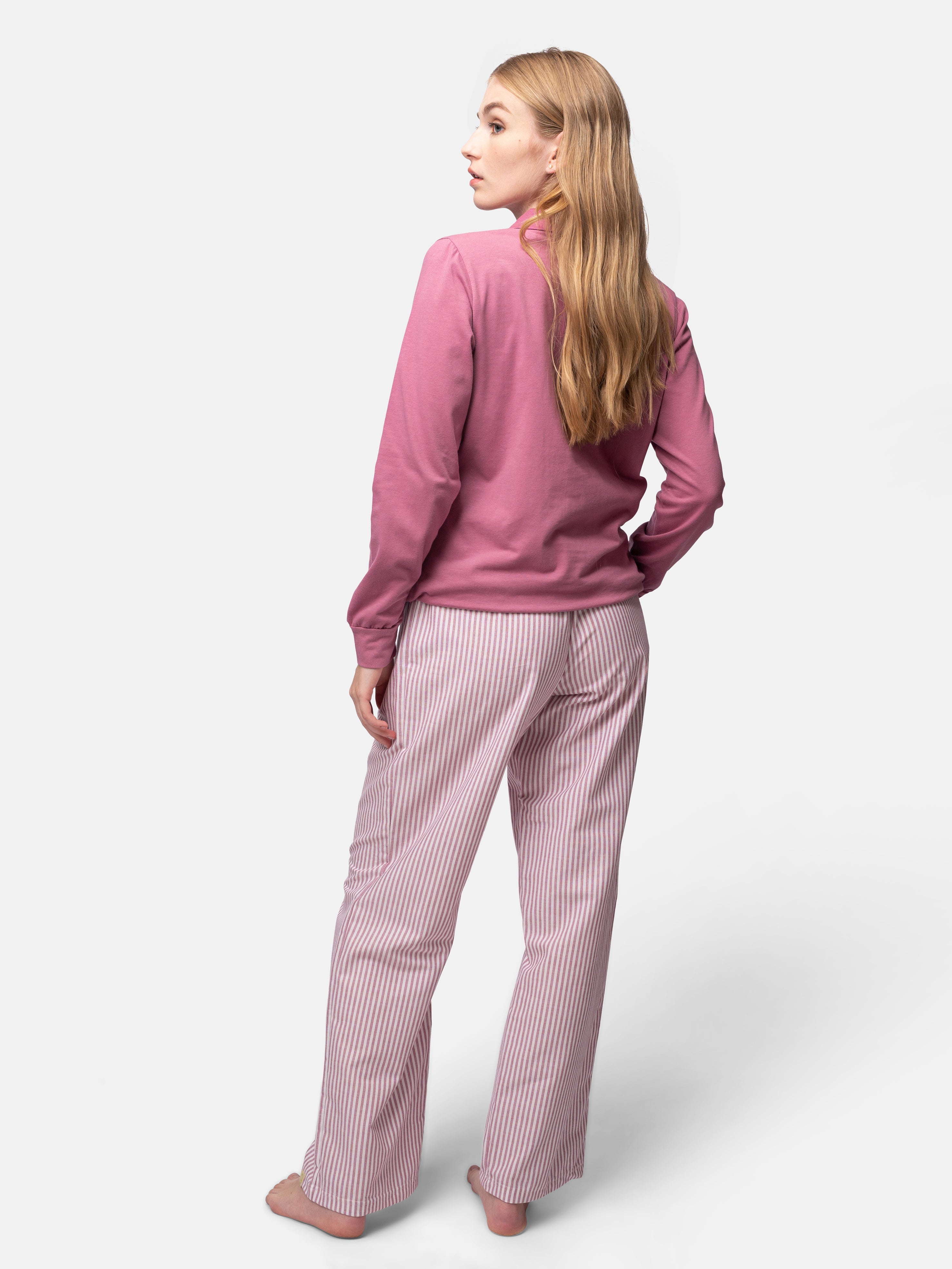 Long-sleeved shirt with polo collar