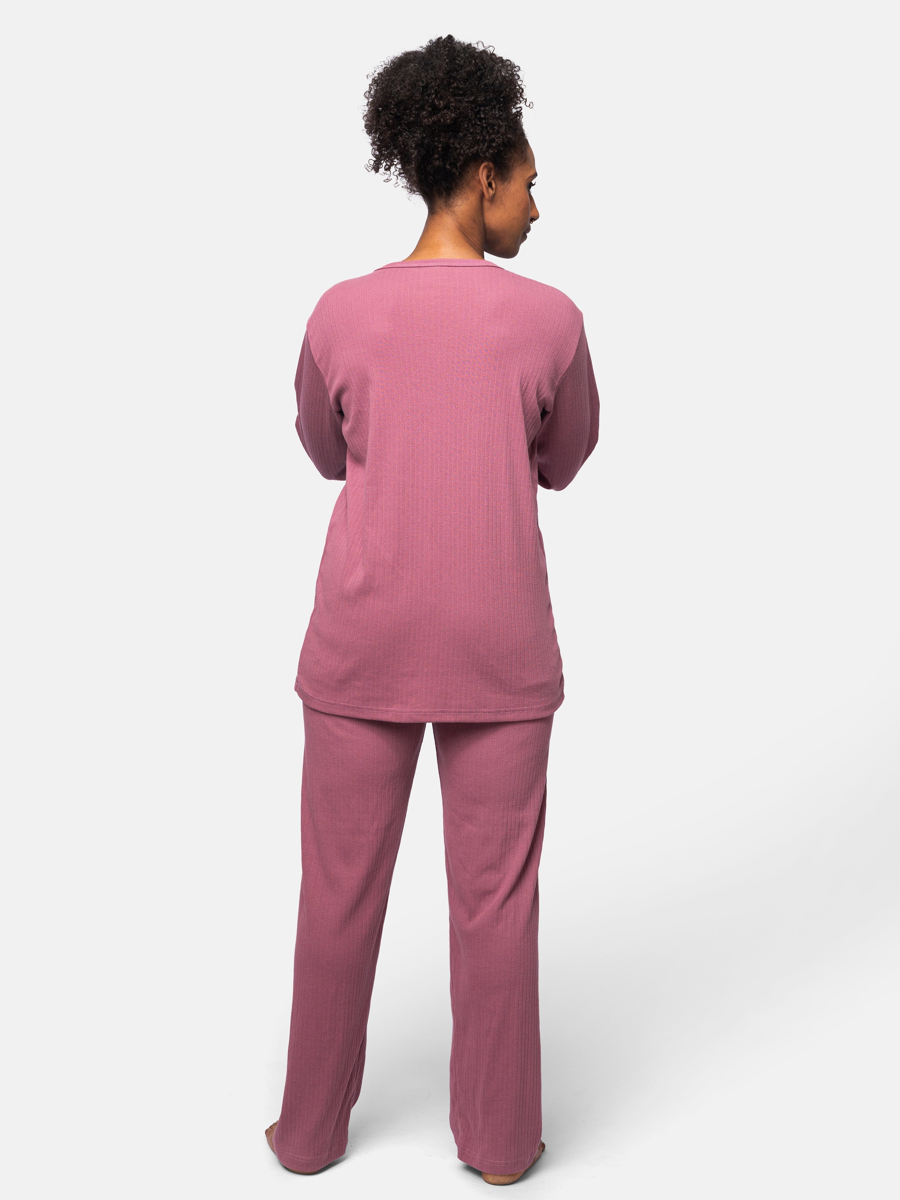 Long-sleeved shirt made of Derby rib