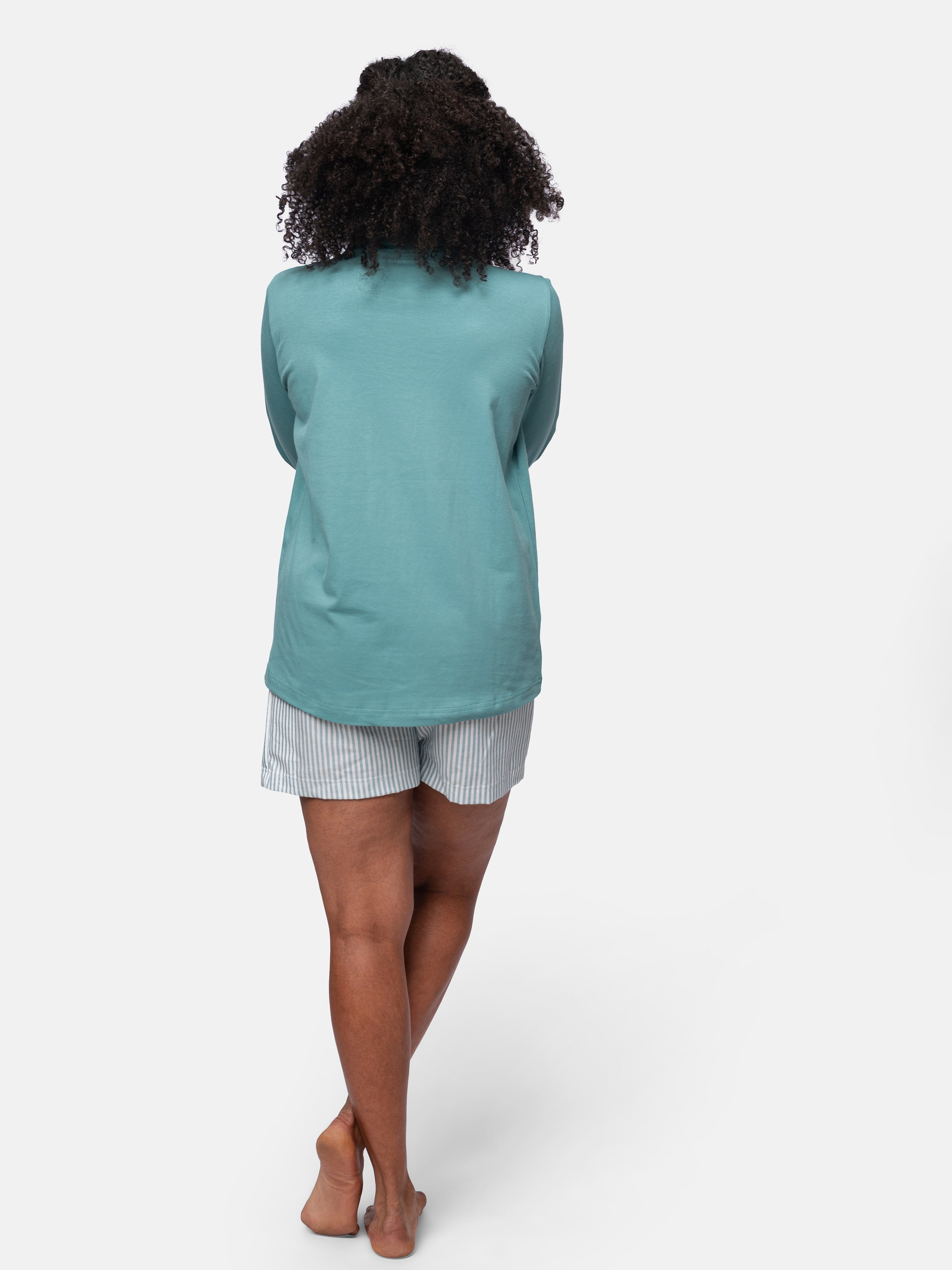 Long-sleeved shirt with polo collar