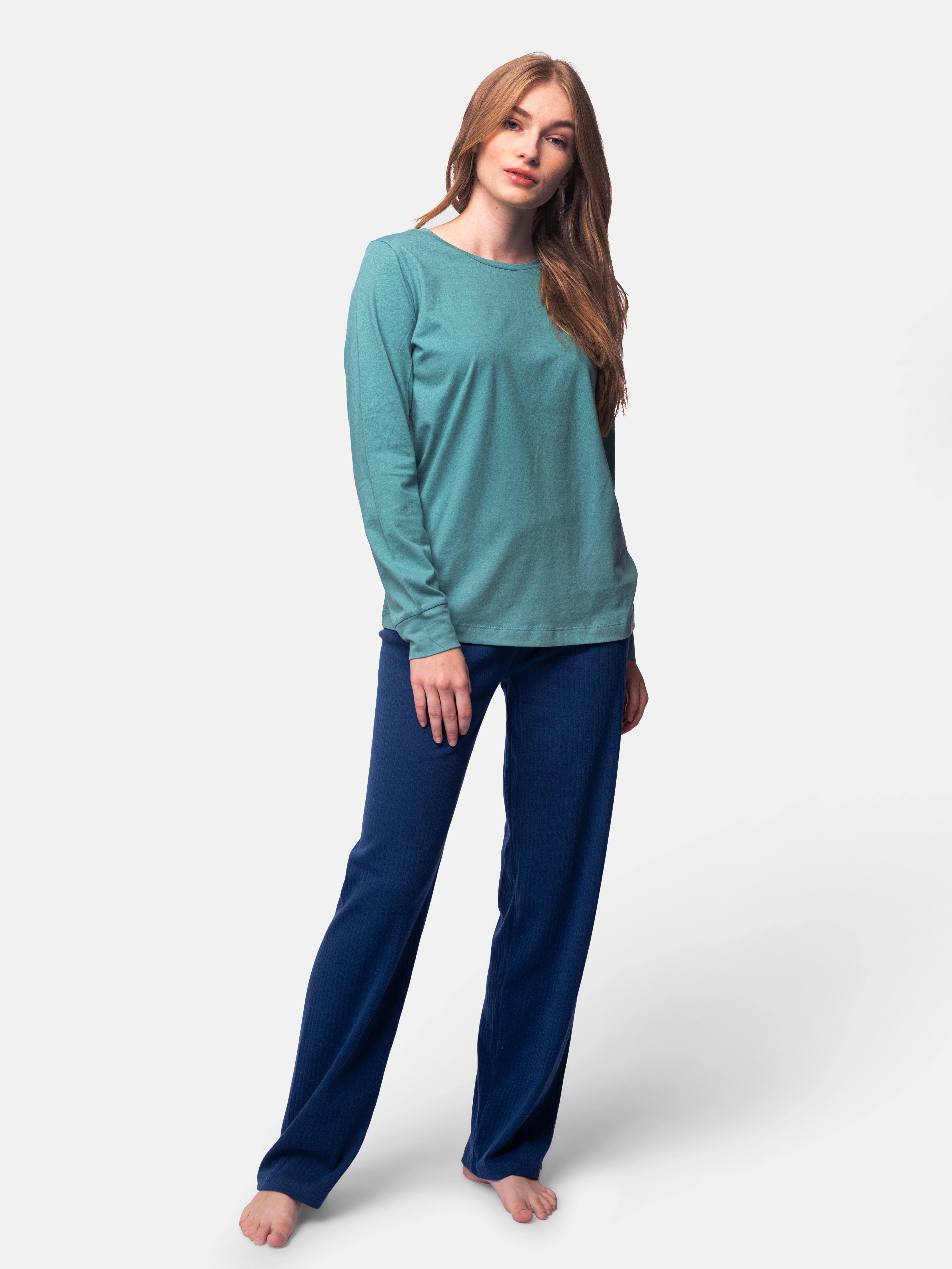 Long-sleeved shirt with wool content