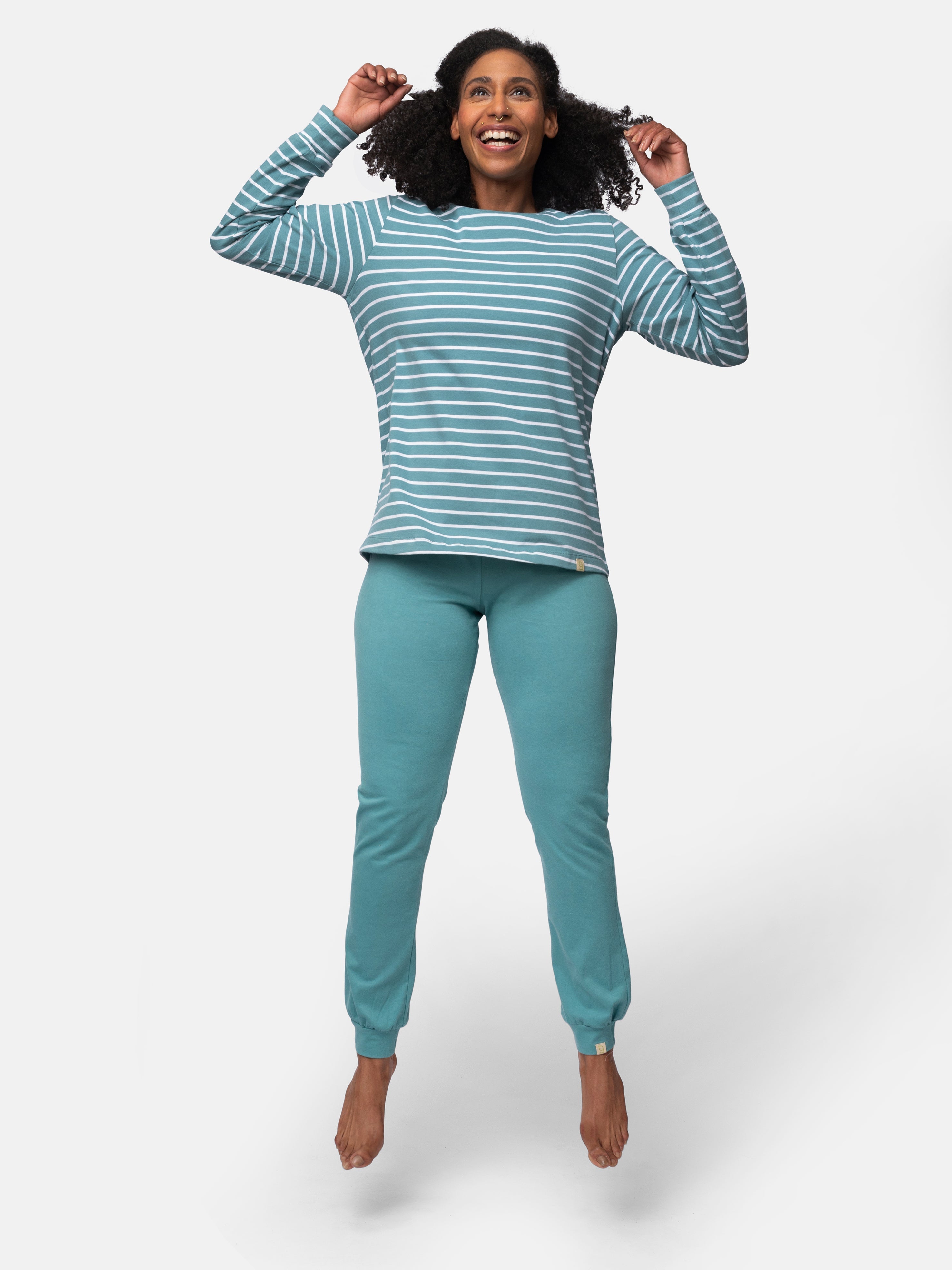 Long-sleeved striped shirt