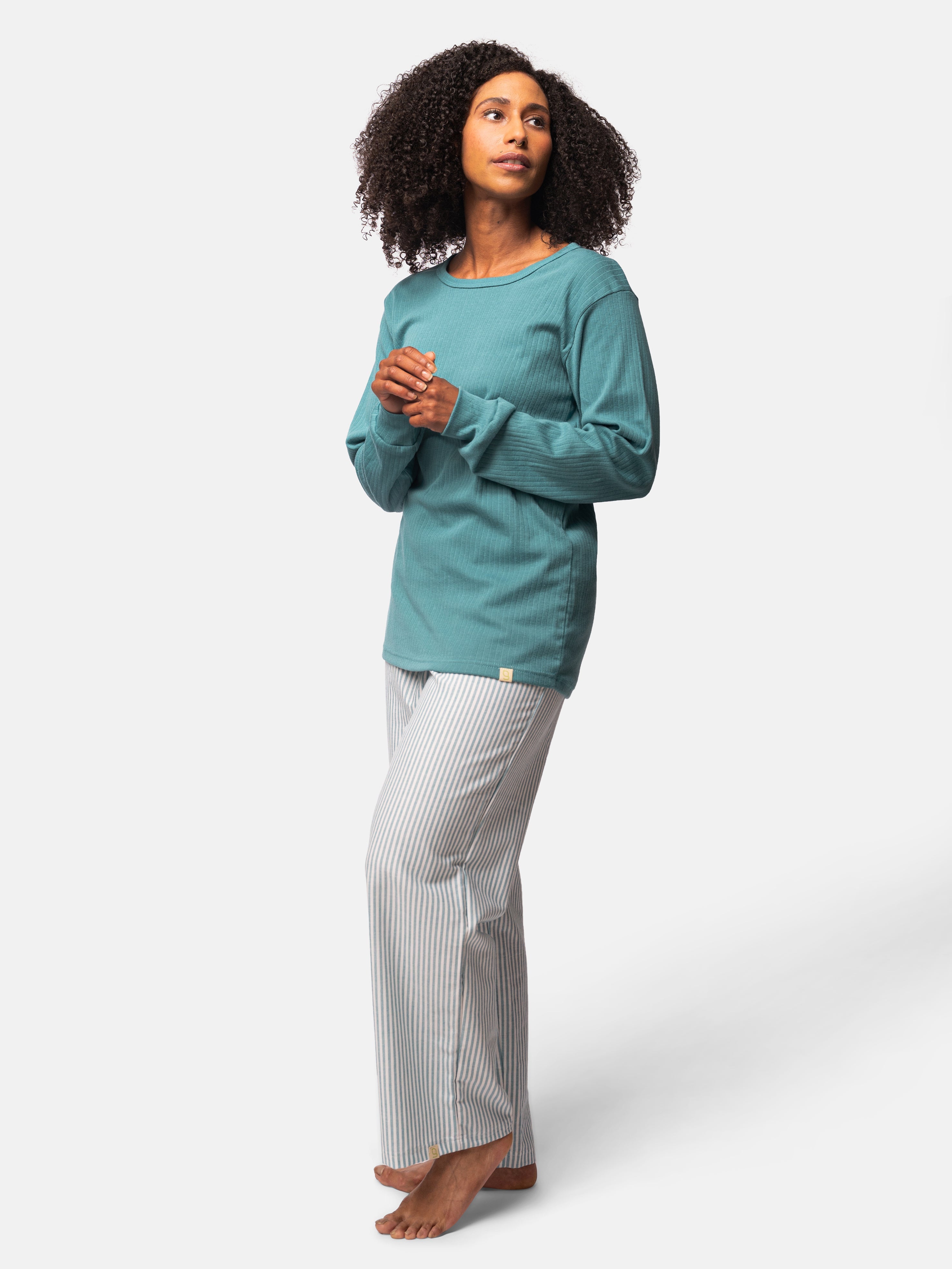 Long-sleeved shirt made of Derby rib