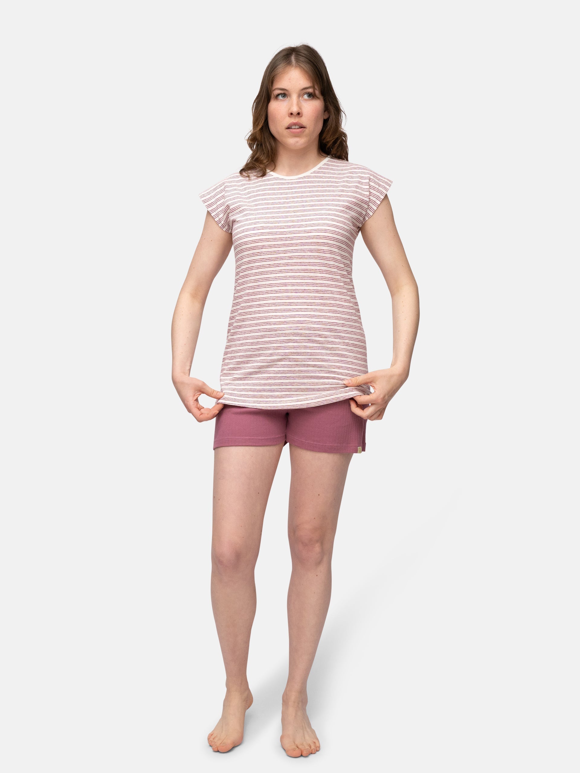 T-shirt with linen content