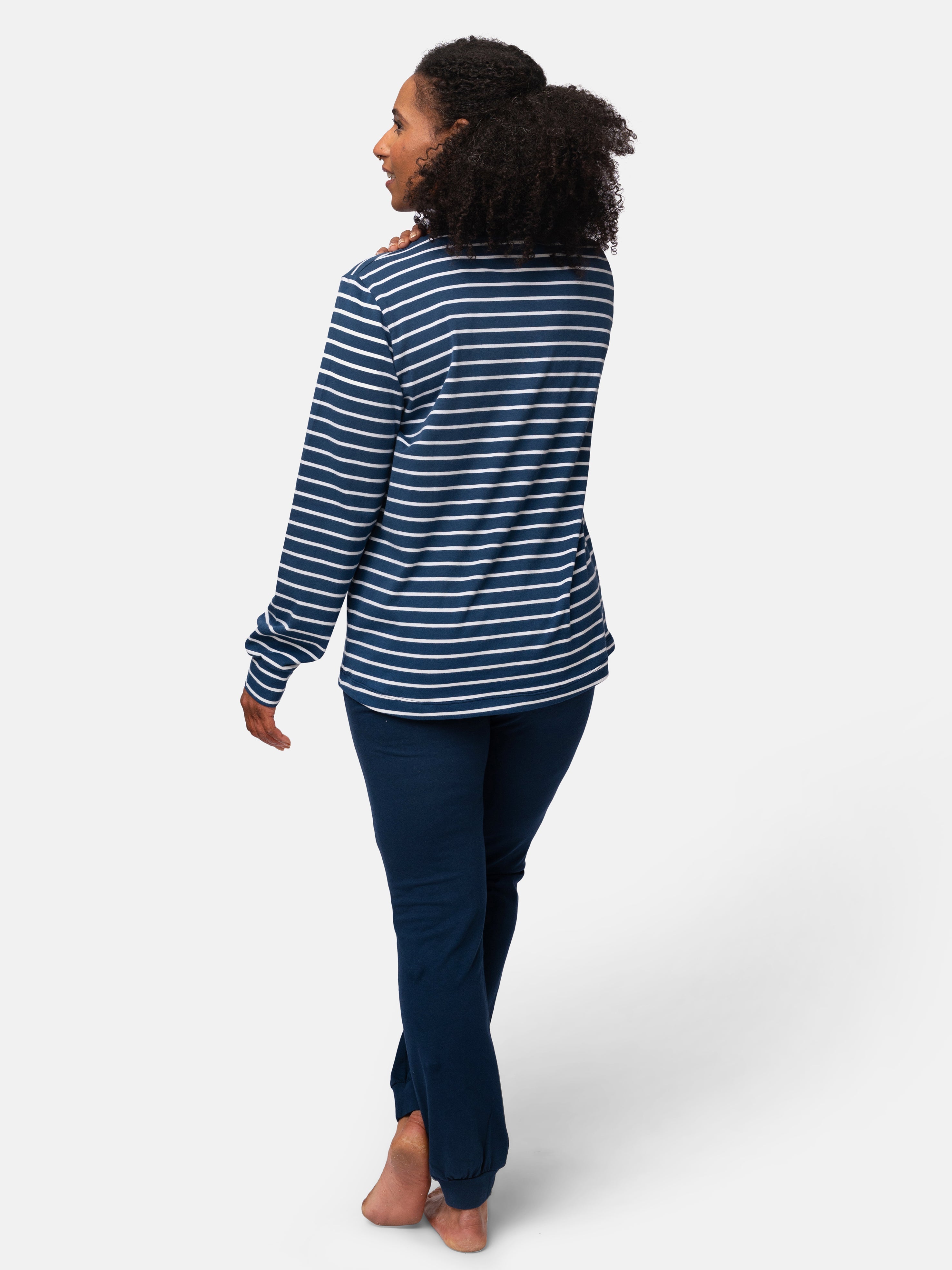Long-sleeved striped shirt