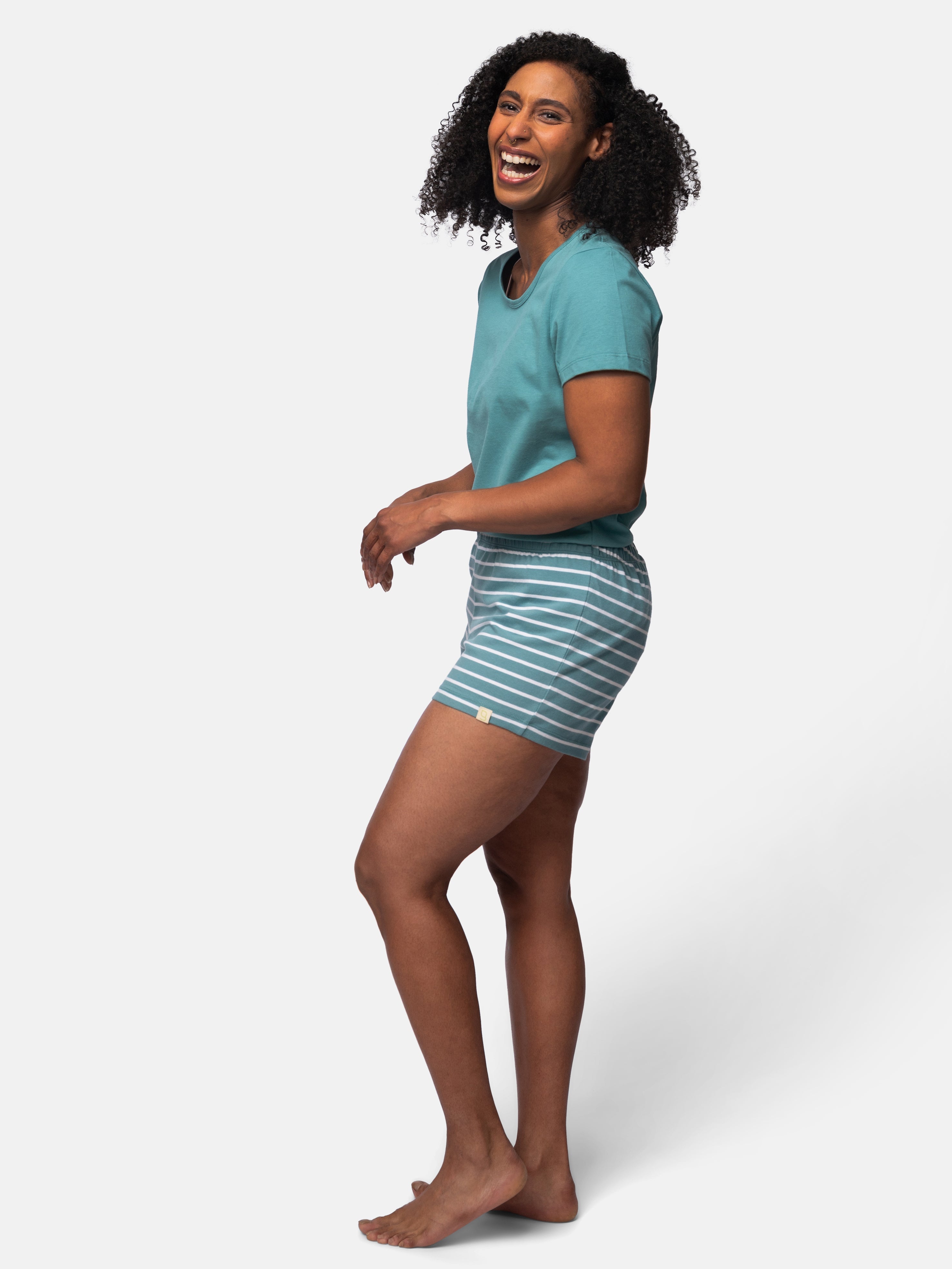 striped shorts