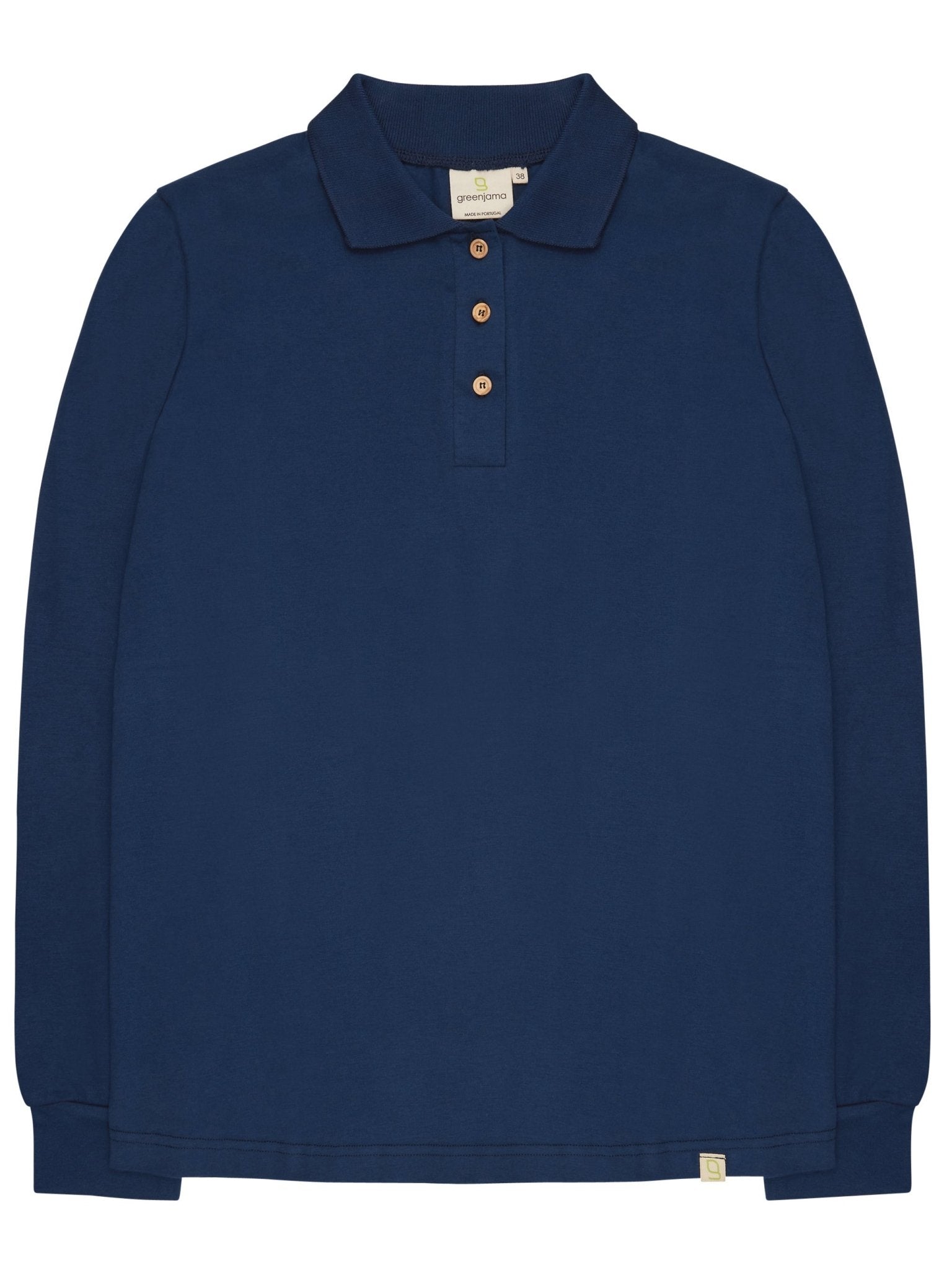 Weiches Langarm-Shirt mit Polo-Kragen - greenjama - G203-grp-36
