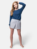 Weiche Pyjama-Shorts mit Streifen - greenjama - G406-grp-36