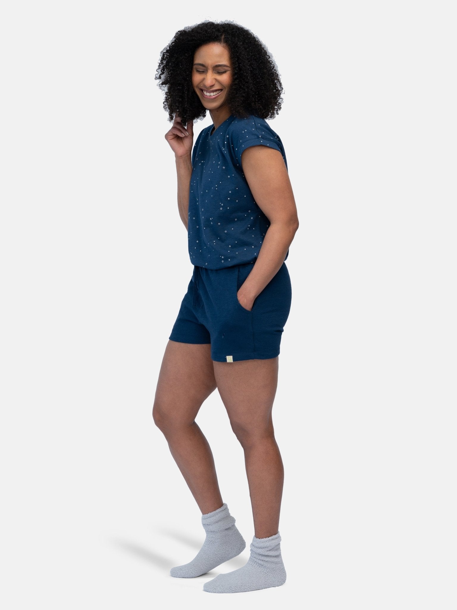 Short in Strukturmuster - greenjama - G412 - ul - 36