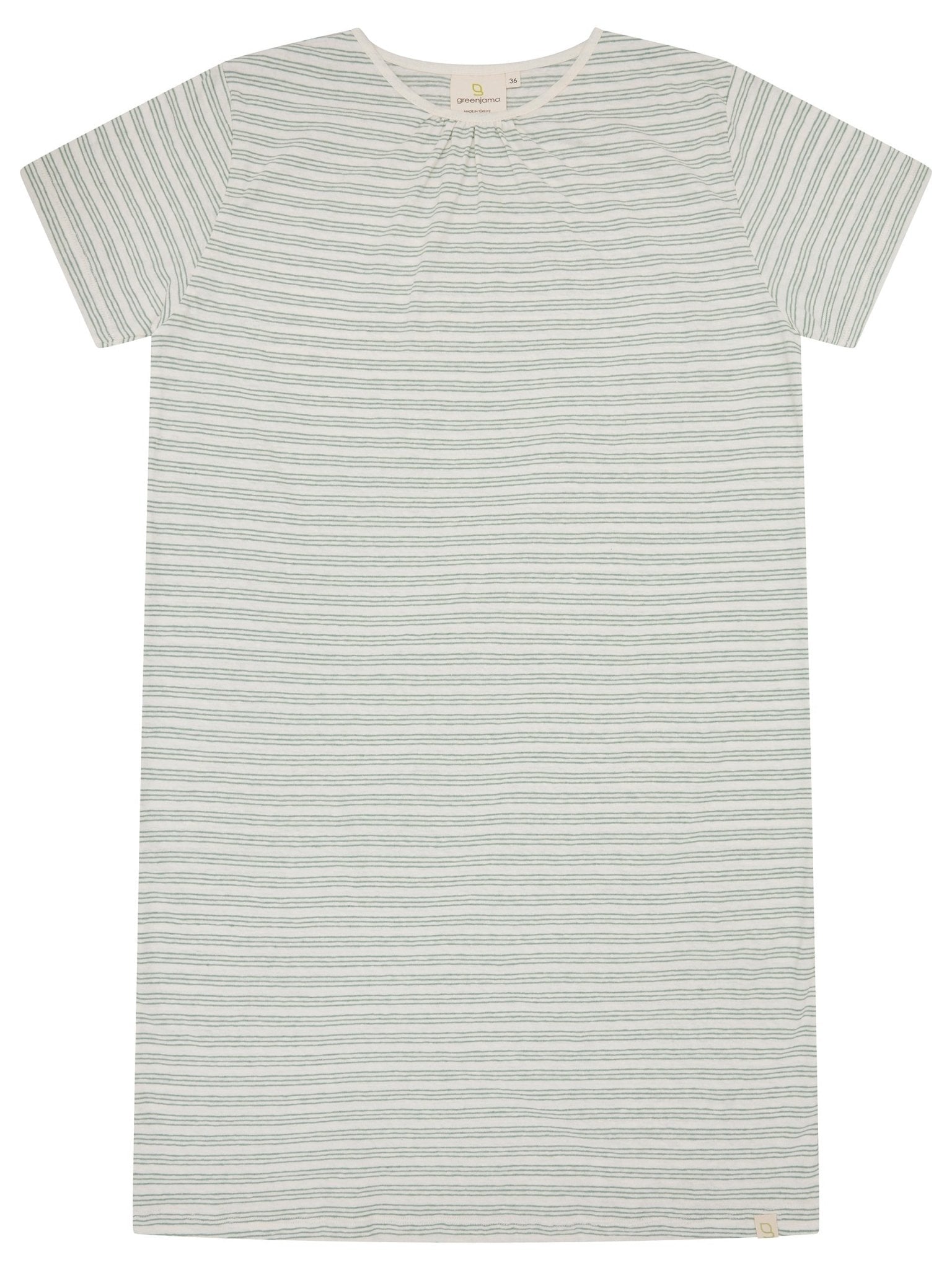 Geringeltes Sleepshirt mit Leinen-Anteil - greenjama - G603-air-36