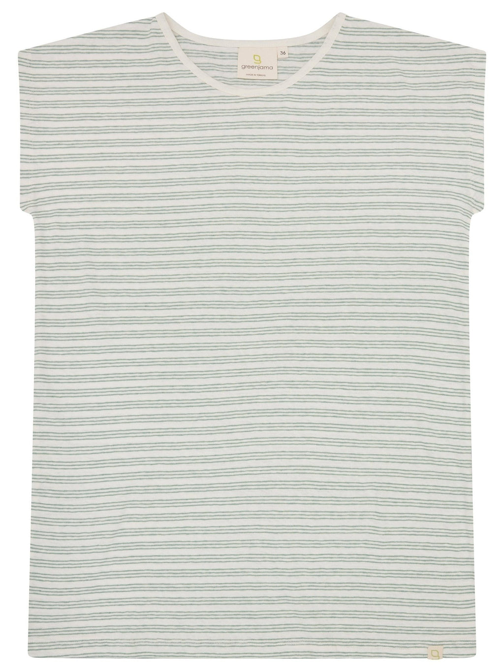 Geringeltes T-Shirt mit Leinen-Anteil - greenjama - G104-air-36