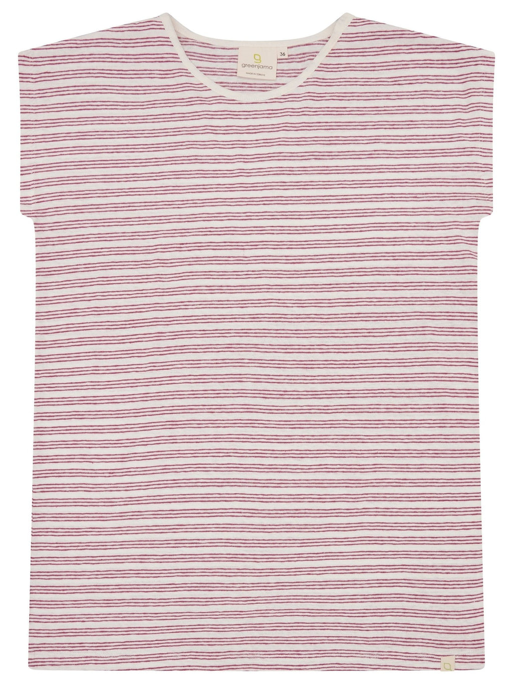 Geringeltes T-Shirt mit Leinen-Anteil - greenjama - G104-air-36