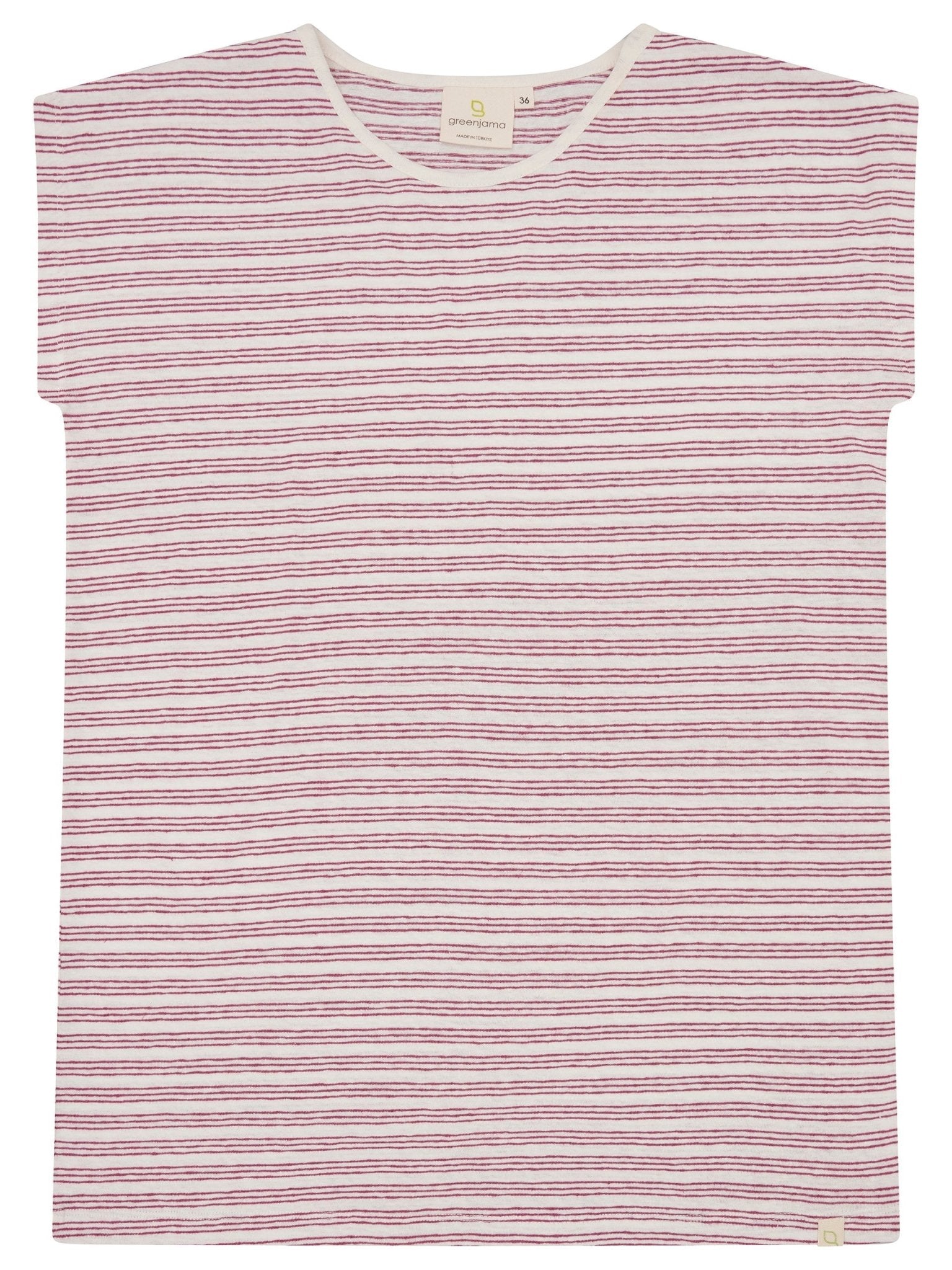Geringeltes T-Shirt mit Leinen-Anteil - greenjama - G104-air-36