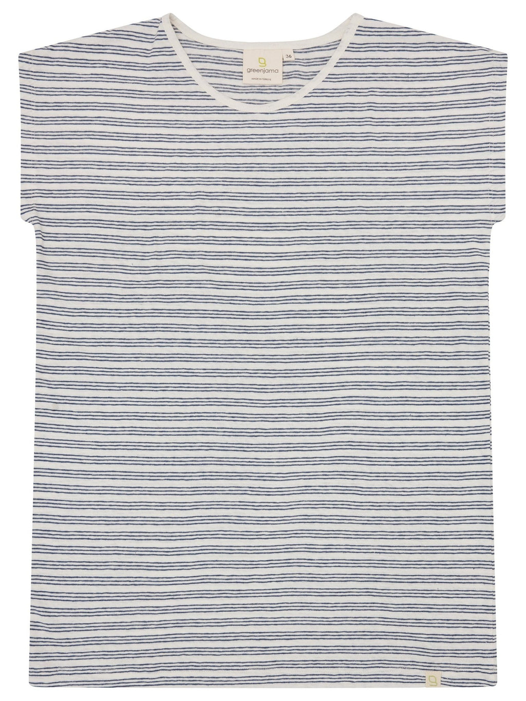 Geringeltes T-Shirt mit Leinen-Anteil - greenjama - G104-air-36