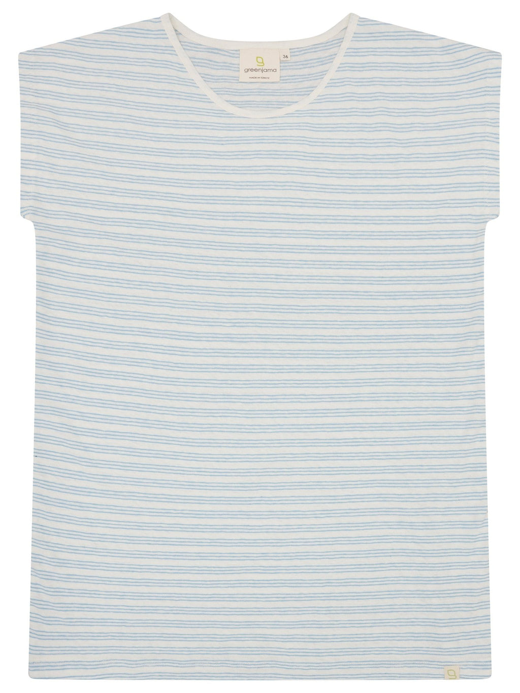 Geringeltes T-Shirt mit Leinen-Anteil - greenjama - G104-air-36