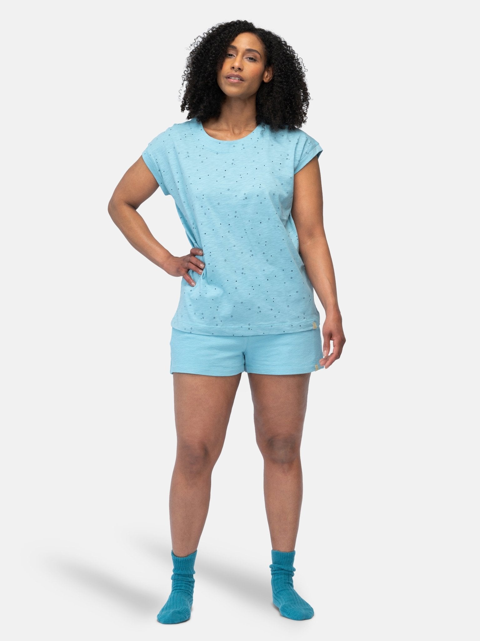 T shirt slub jersey dot print